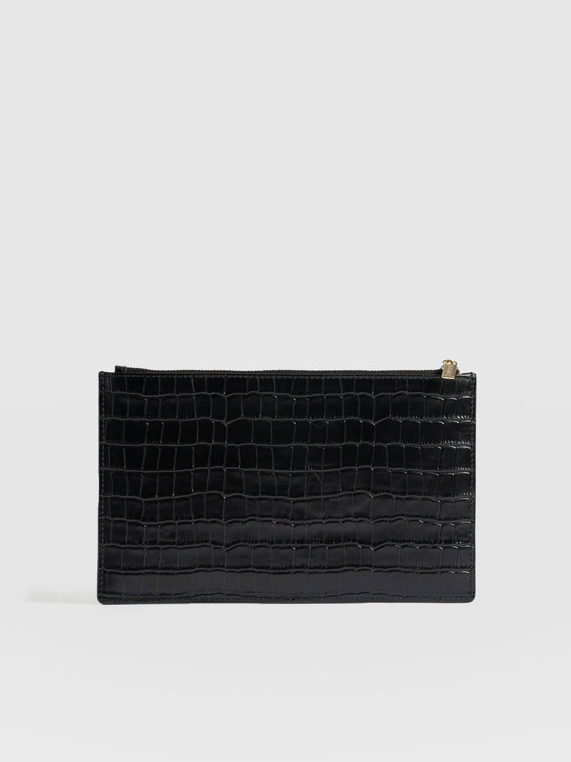 Beauty Pouch - Black Croc