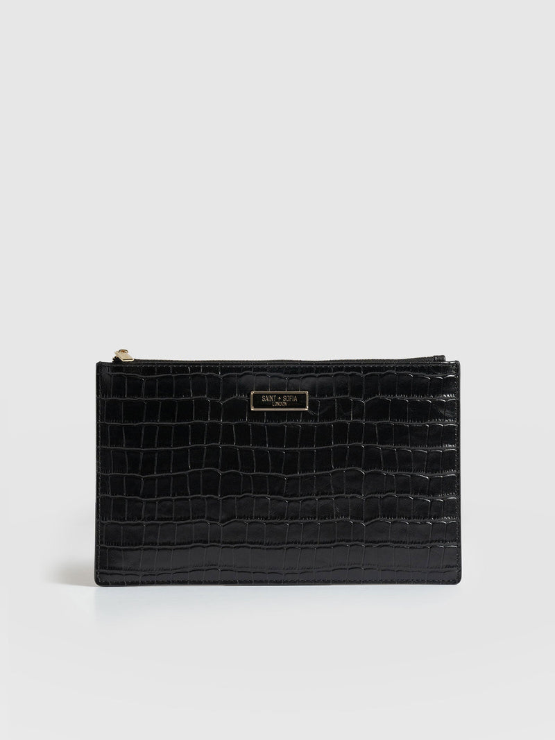 Beauty Pouch - Black Croc