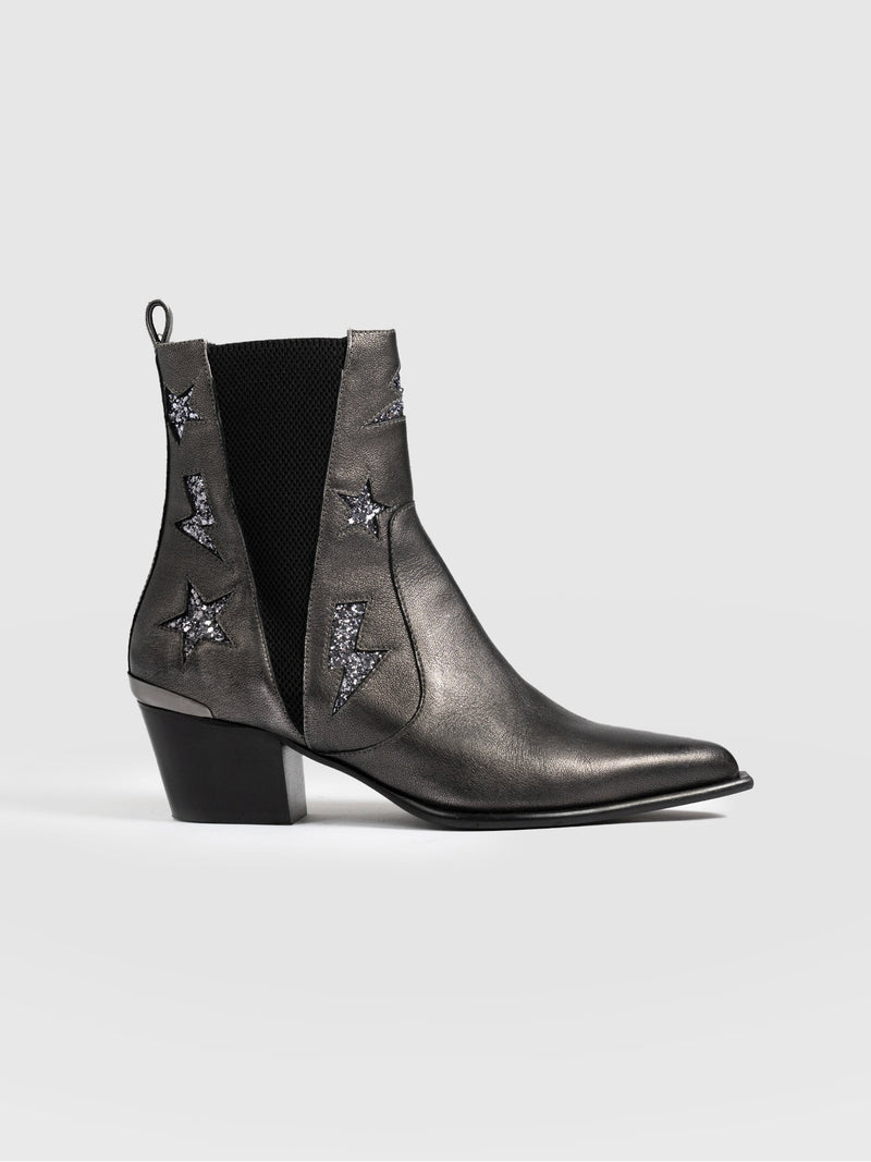 Billie Rock Boot - Gunmetal