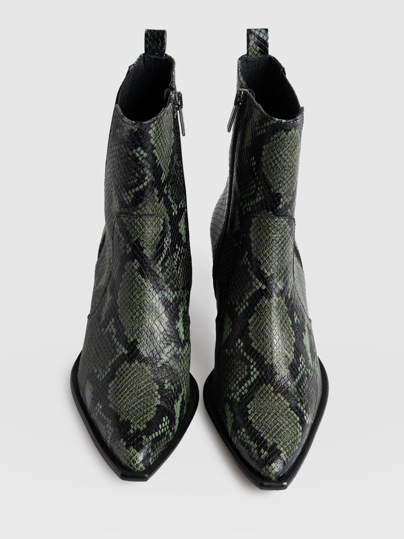 Billie Snake Boot - Green