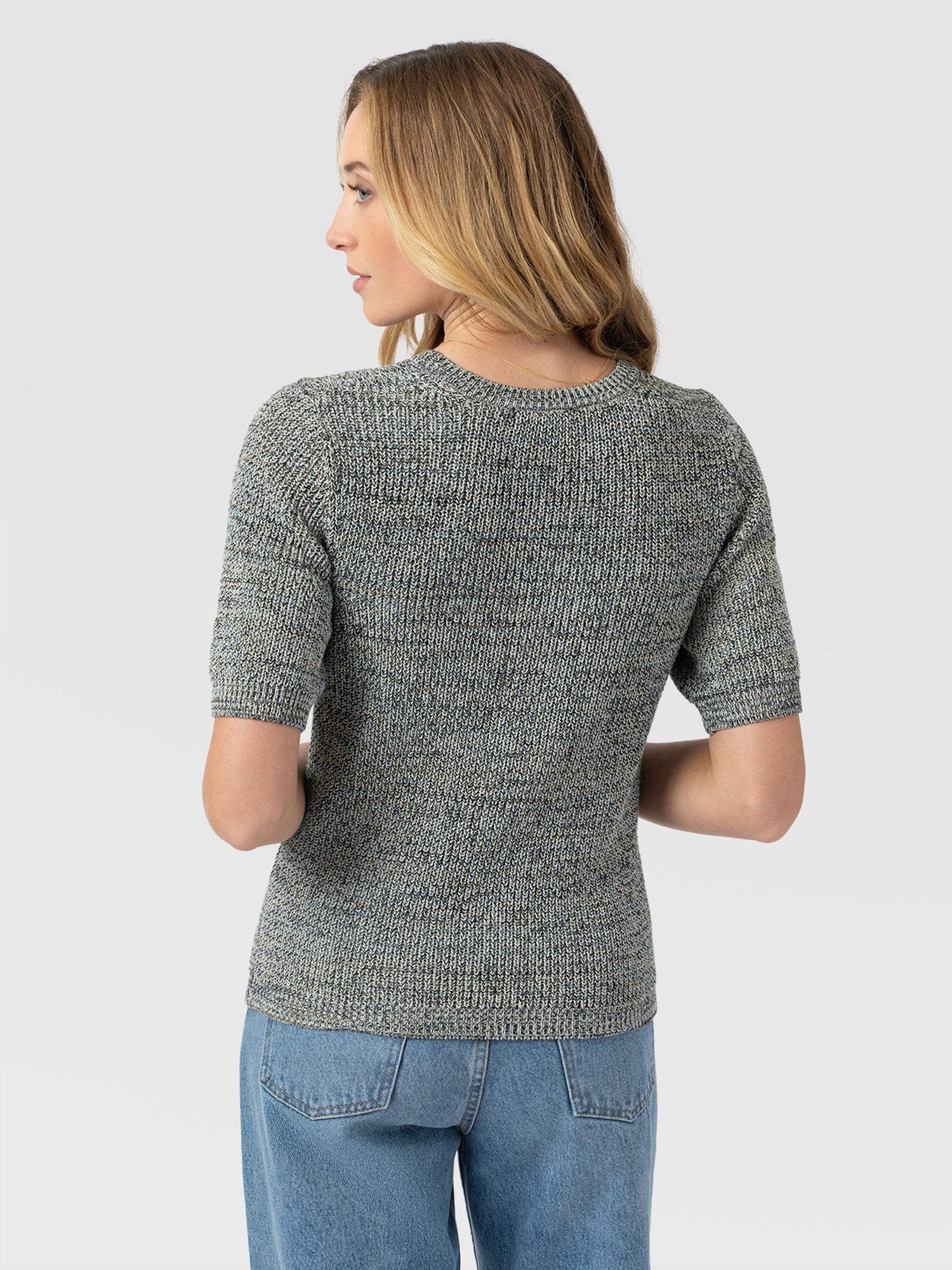 Blair Knit Tee - Black/Blue/Yellow - Women's Jumpers | Saint + Sofia® UK