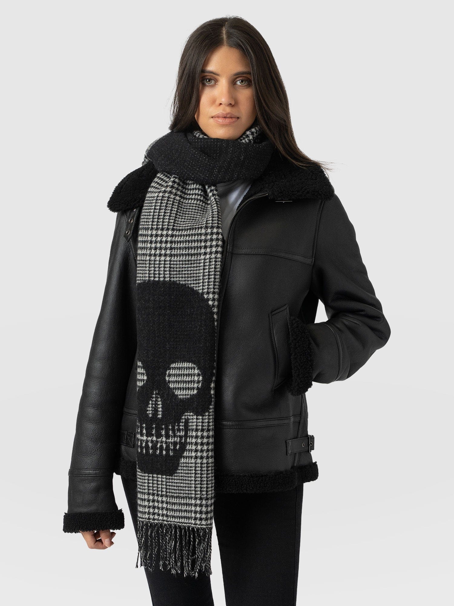 Blake Skull Scarf Black - Women's Scarves | Saint + Sofia® UK
