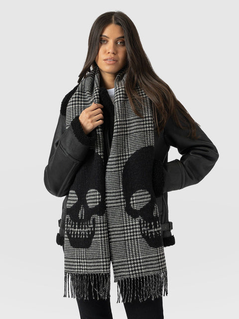 Blake Skull Scarf Black - Women's Scarves | Saint + Sofia® UK