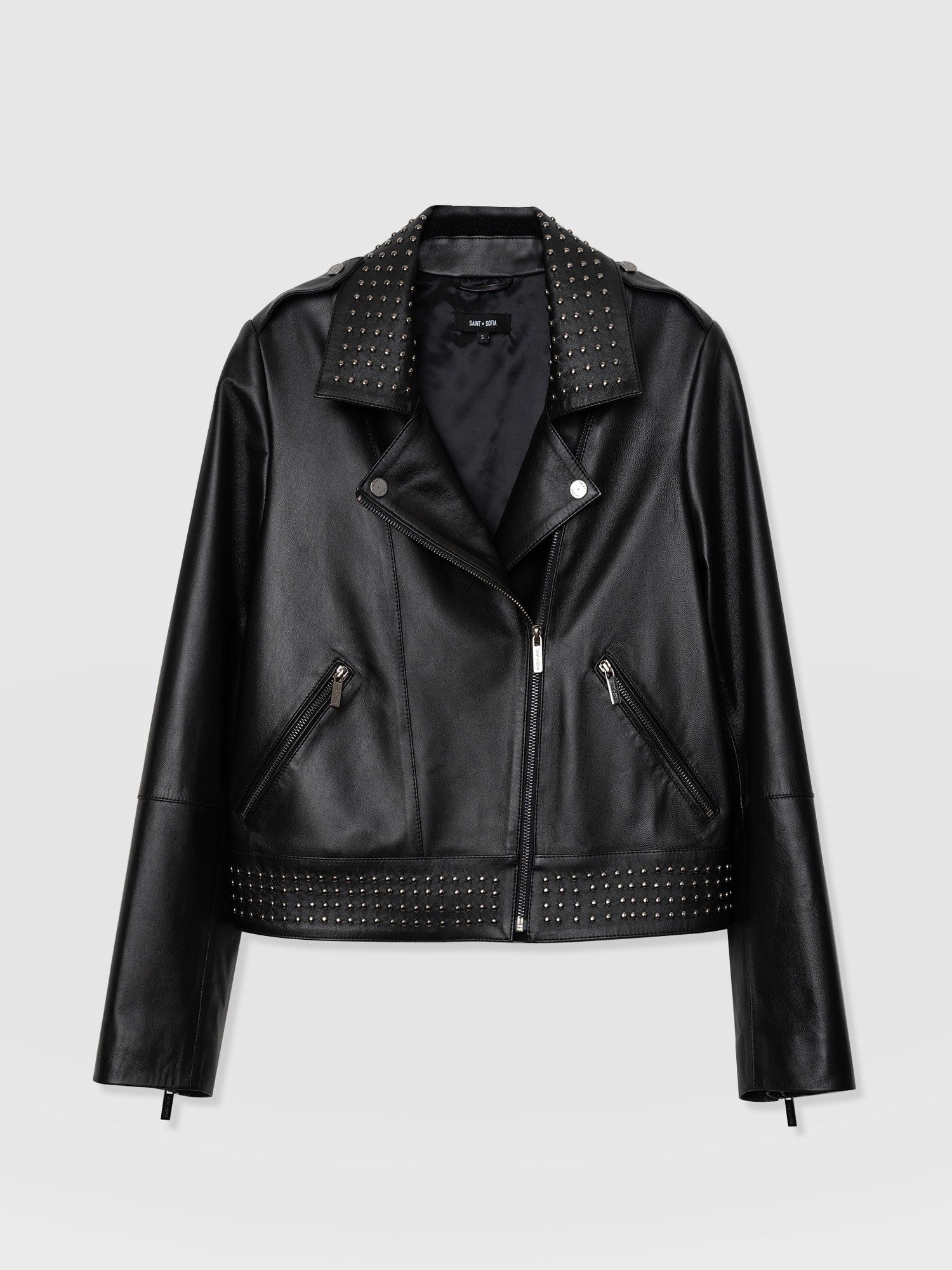 Bonham Studded Biker Jacket - Black