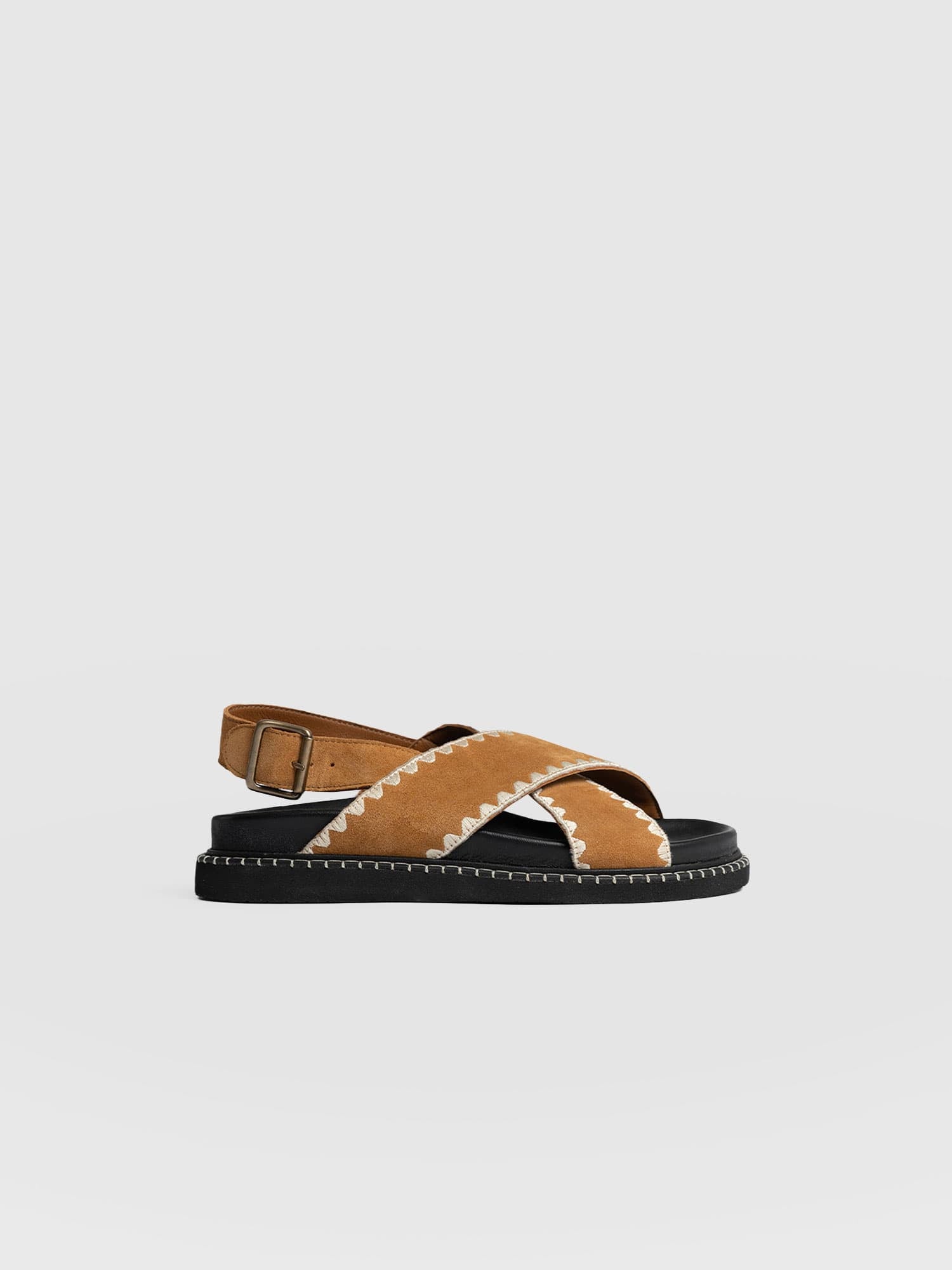Bonnie Cross Over Sandals - Tan - Women's Shoes | Saint + Sofia® UK