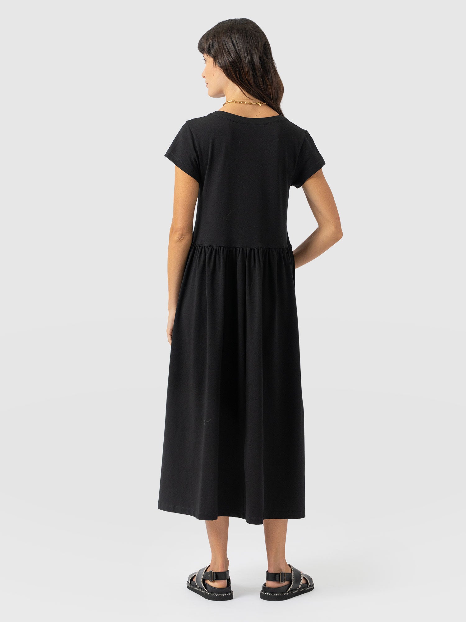 Bonnie V Neck Dress - Black