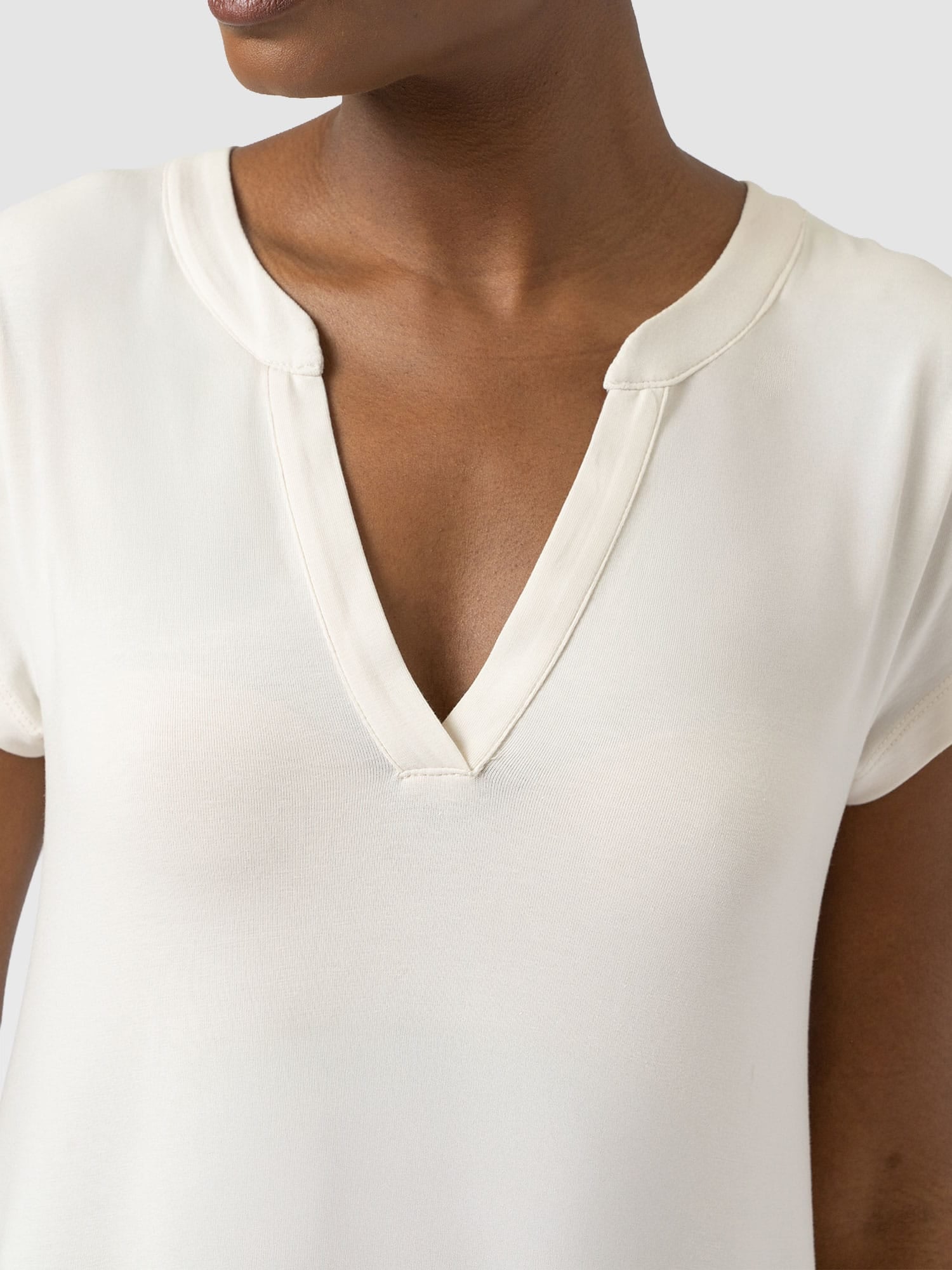 Bonnie V Neck Dress - Cream