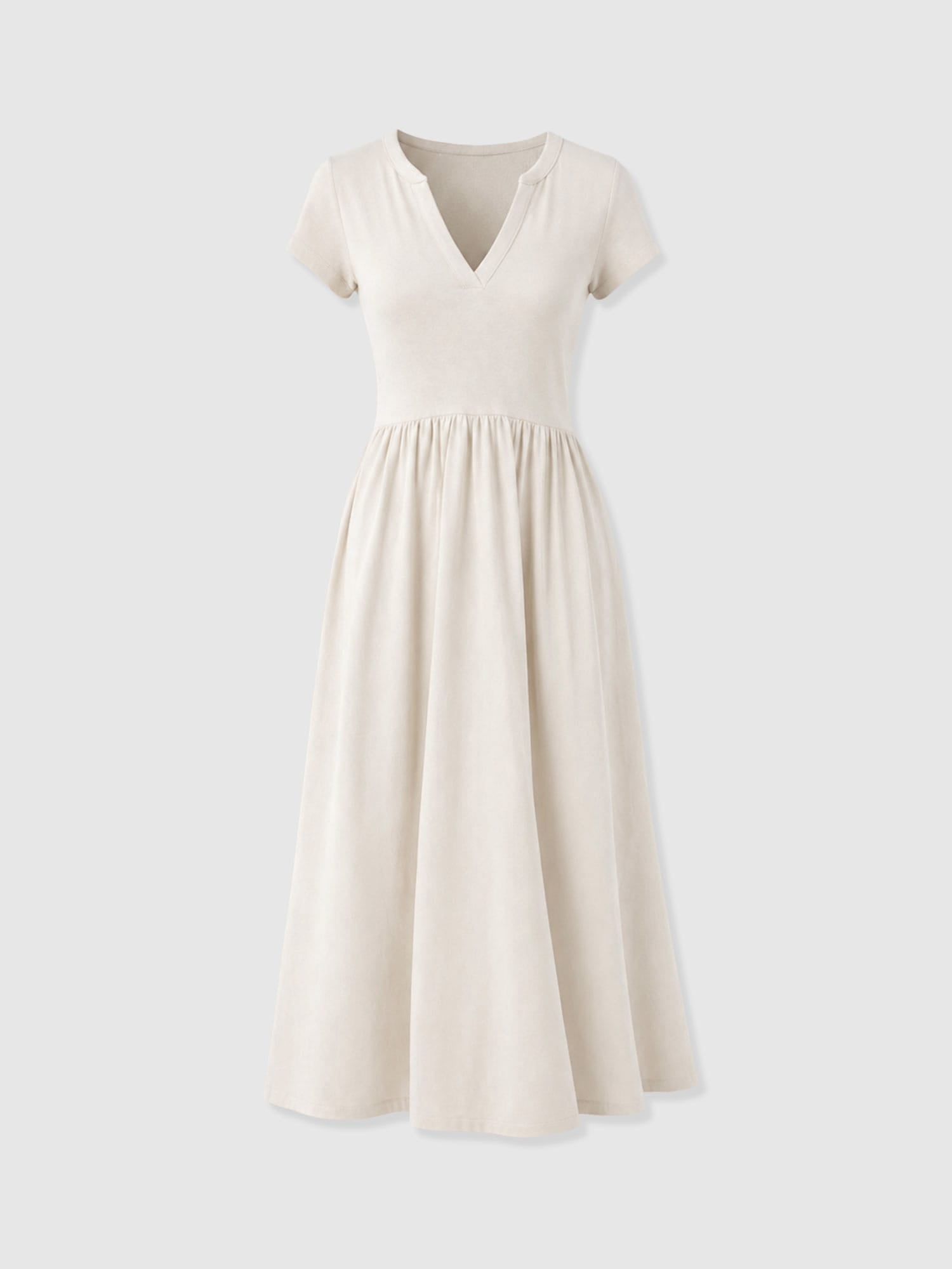 Bonnie V Neck Dress - Cream