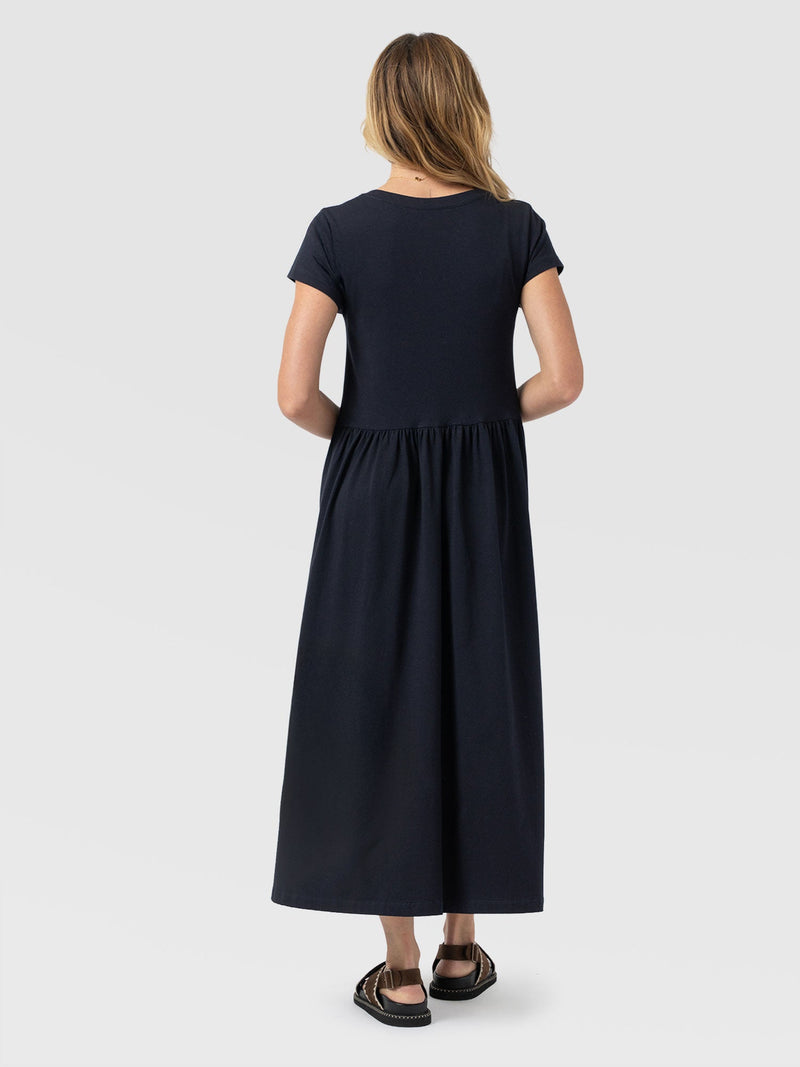 Bonnie V Neck Dress - Navy - Women's Dresses | Saint + Sofia® UK