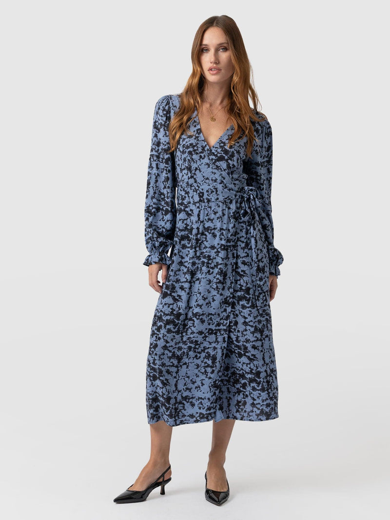 Bonnie Wrap Dress Blue Cloud - Women's Dresses | Saint + Sofia® UK ...
