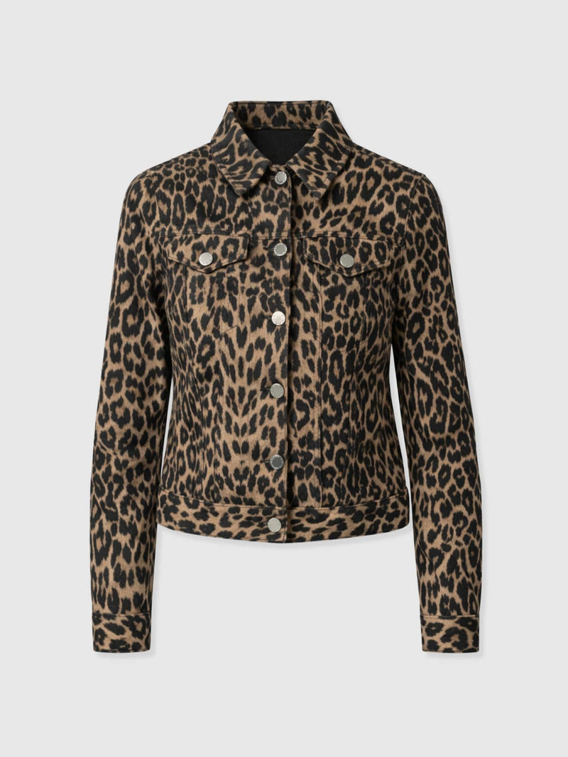 Bowie Denim Jacket - Leopard