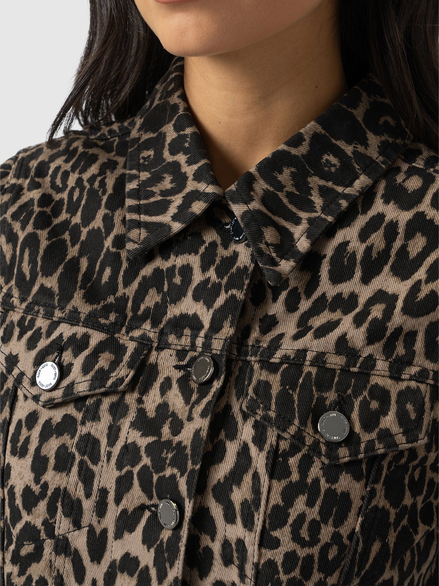 Bowie Denim Jacket - Leopard