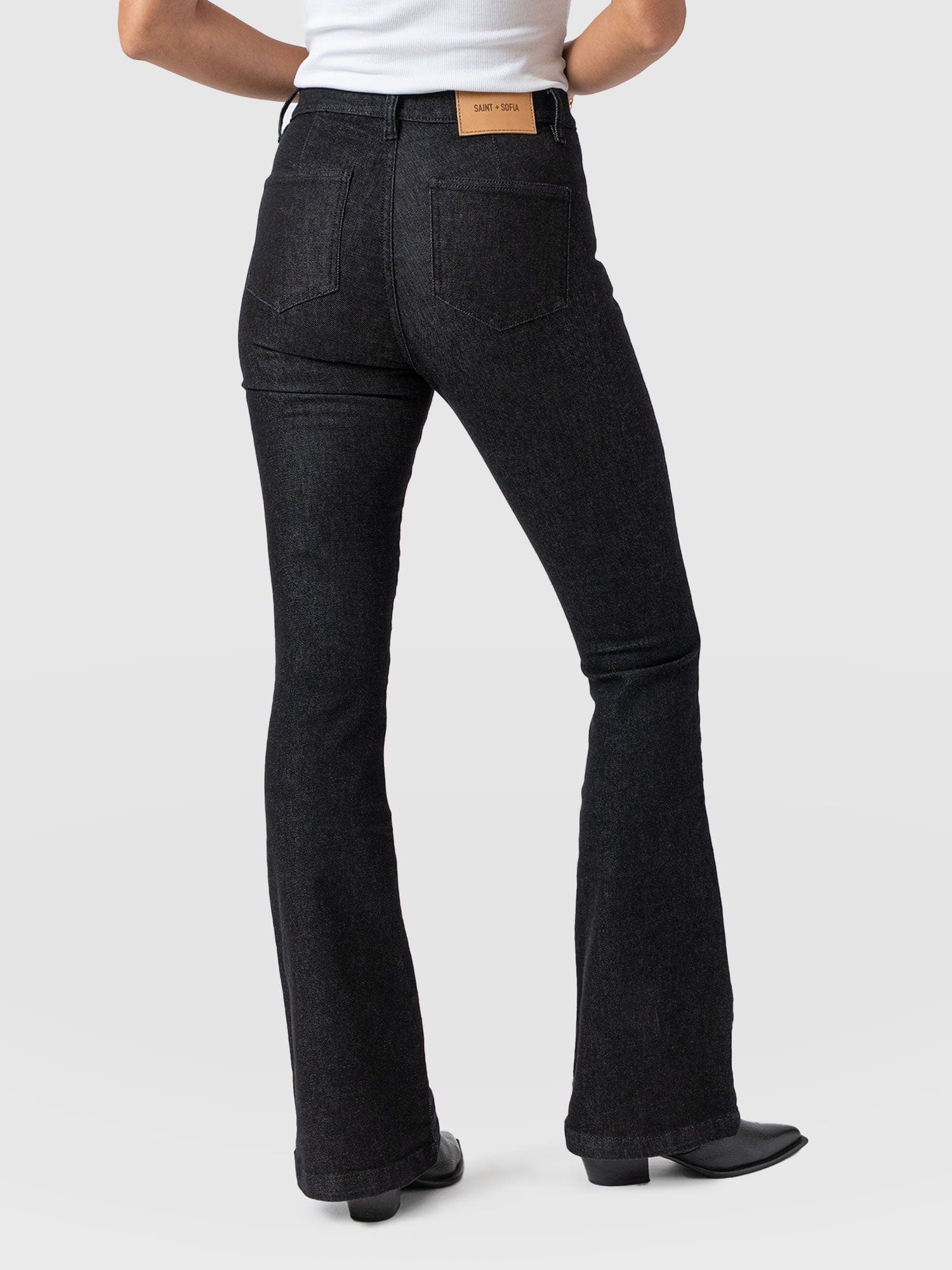 Bowie Stretch Flare Jeans - Black Wash
