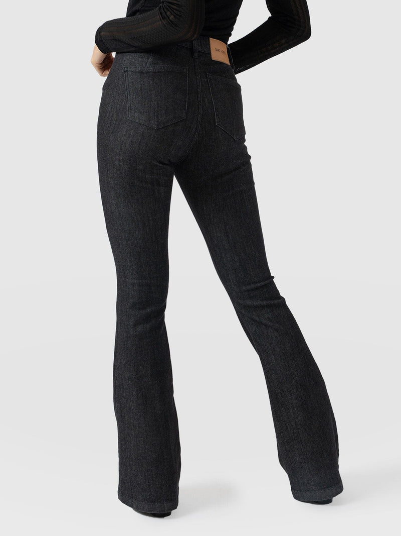 Bowie Stretch Flare Jeans - Black