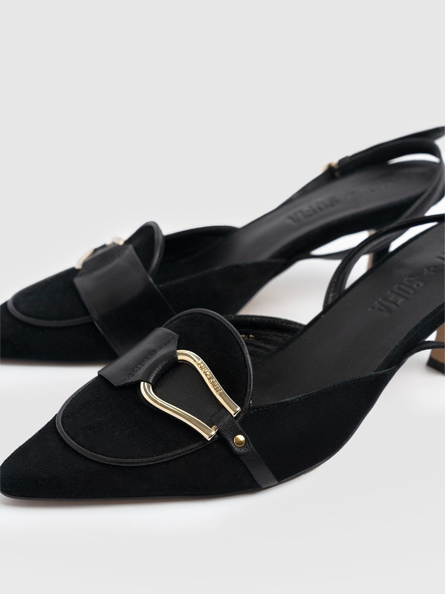 Bridget Sling Back Heels Black