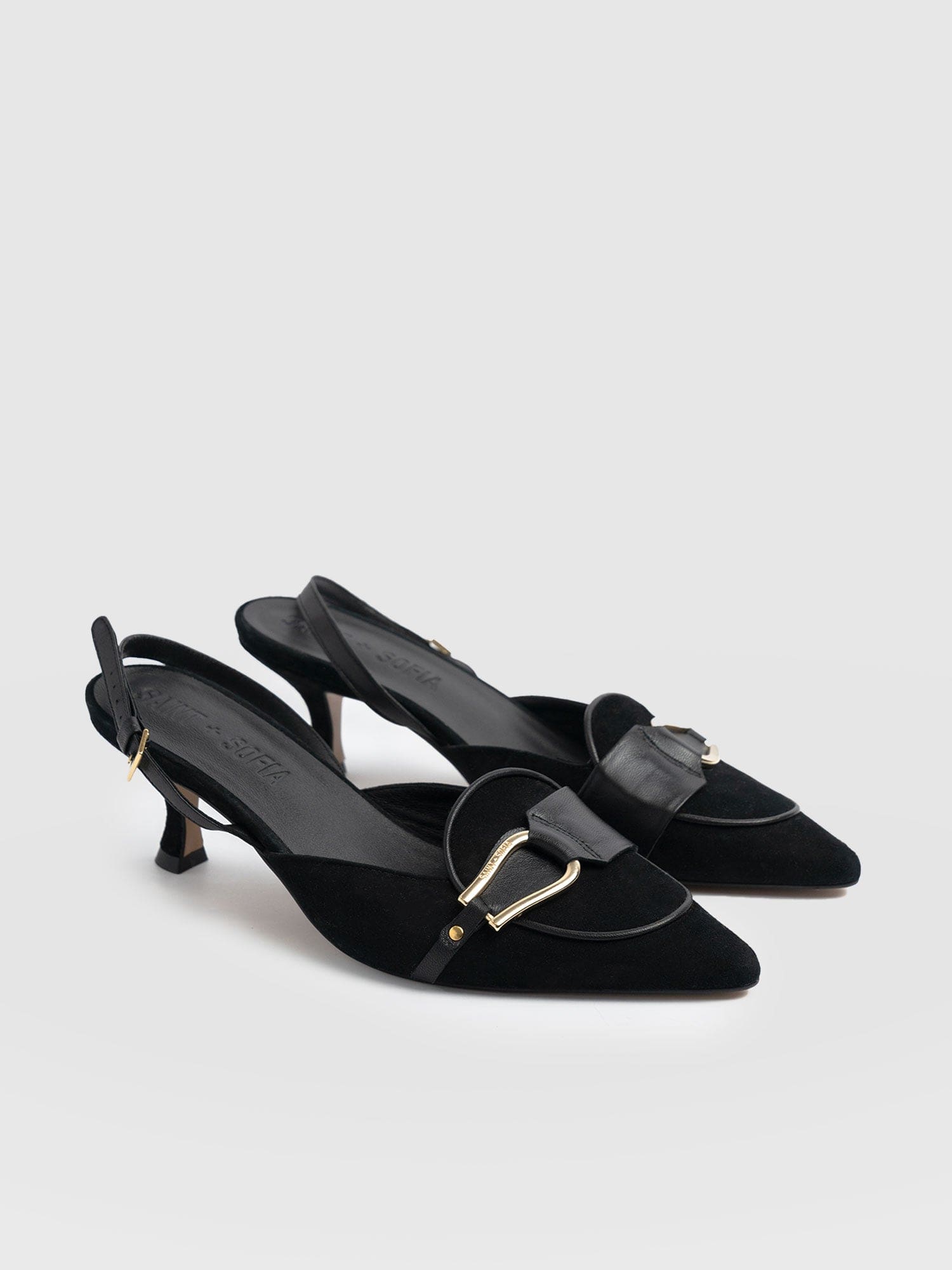 Bridget Sling Back Heels Black