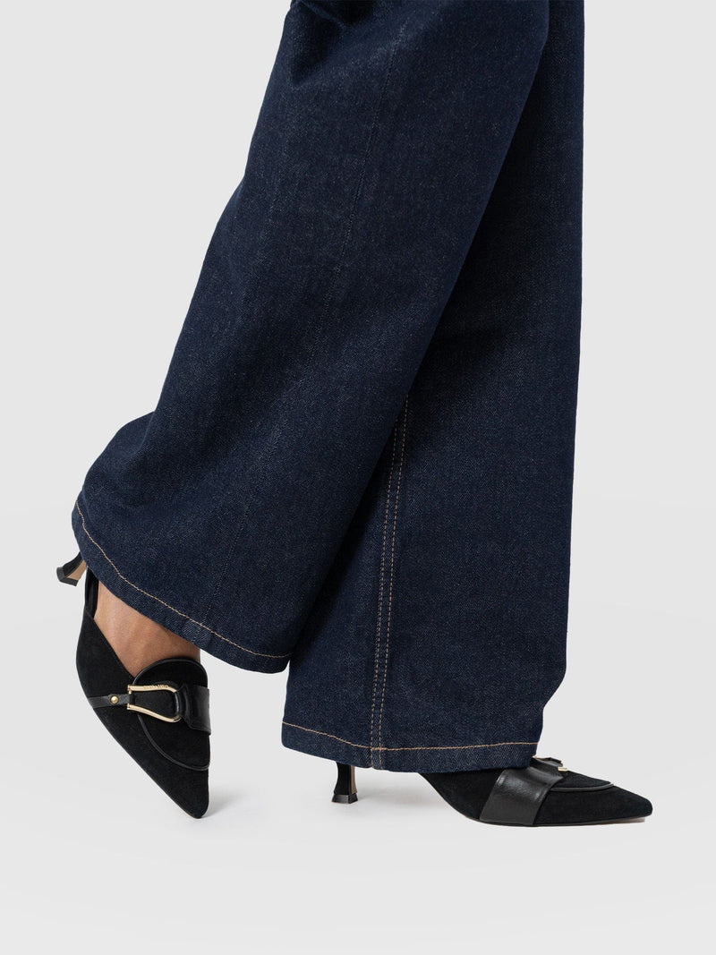 Bridget Sling Back Heels - Black