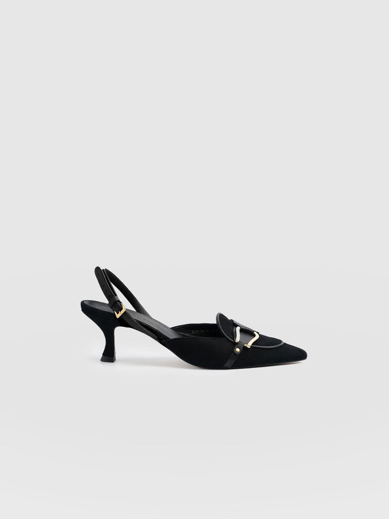 Bridget Sling Back Heels - Black - Women's Sandalss | Saint + Sofia® UK
