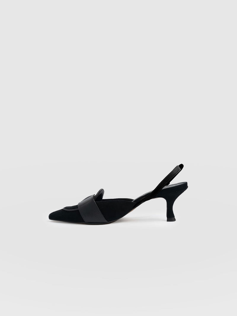 Bridget Sling Back Heels - Black - Women's Sandalss | Saint + Sofia® UK