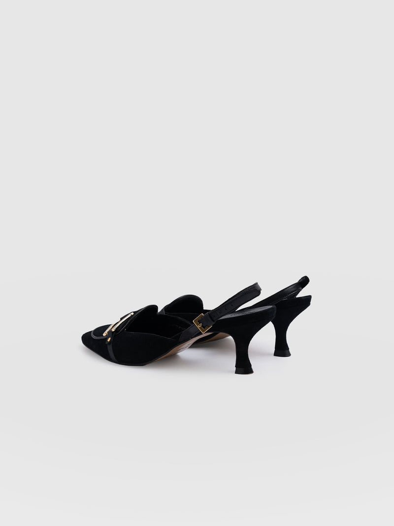 Bridget Sling Back Heels - Black - Women's Sandalss | Saint + Sofia® UK
