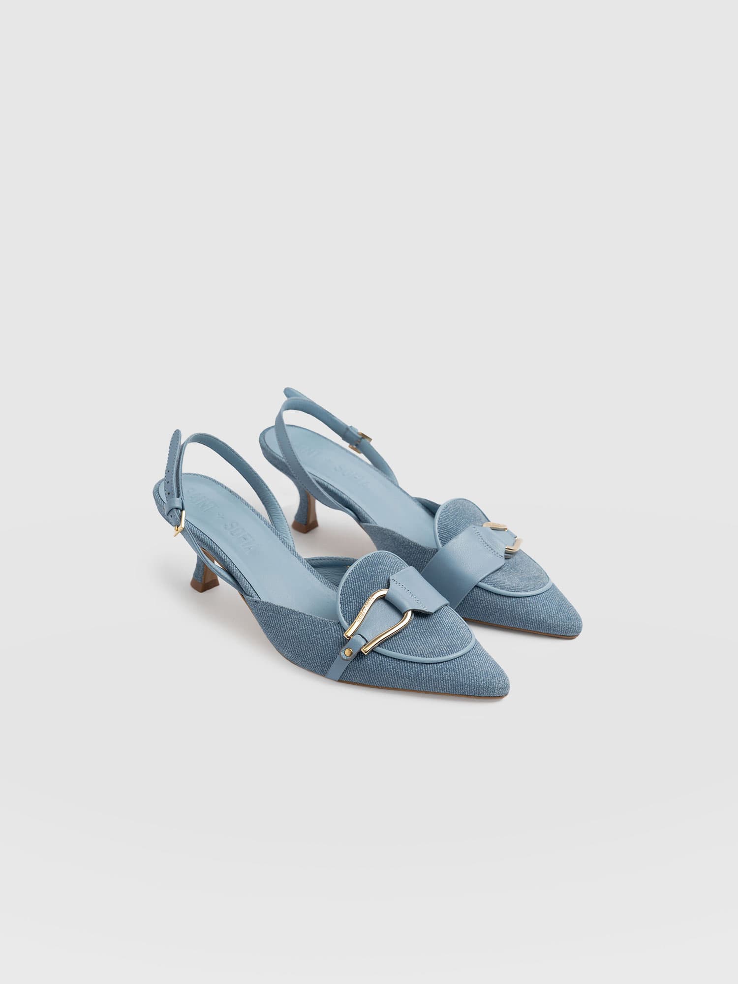 Bridget Sling Back Heels - Blue