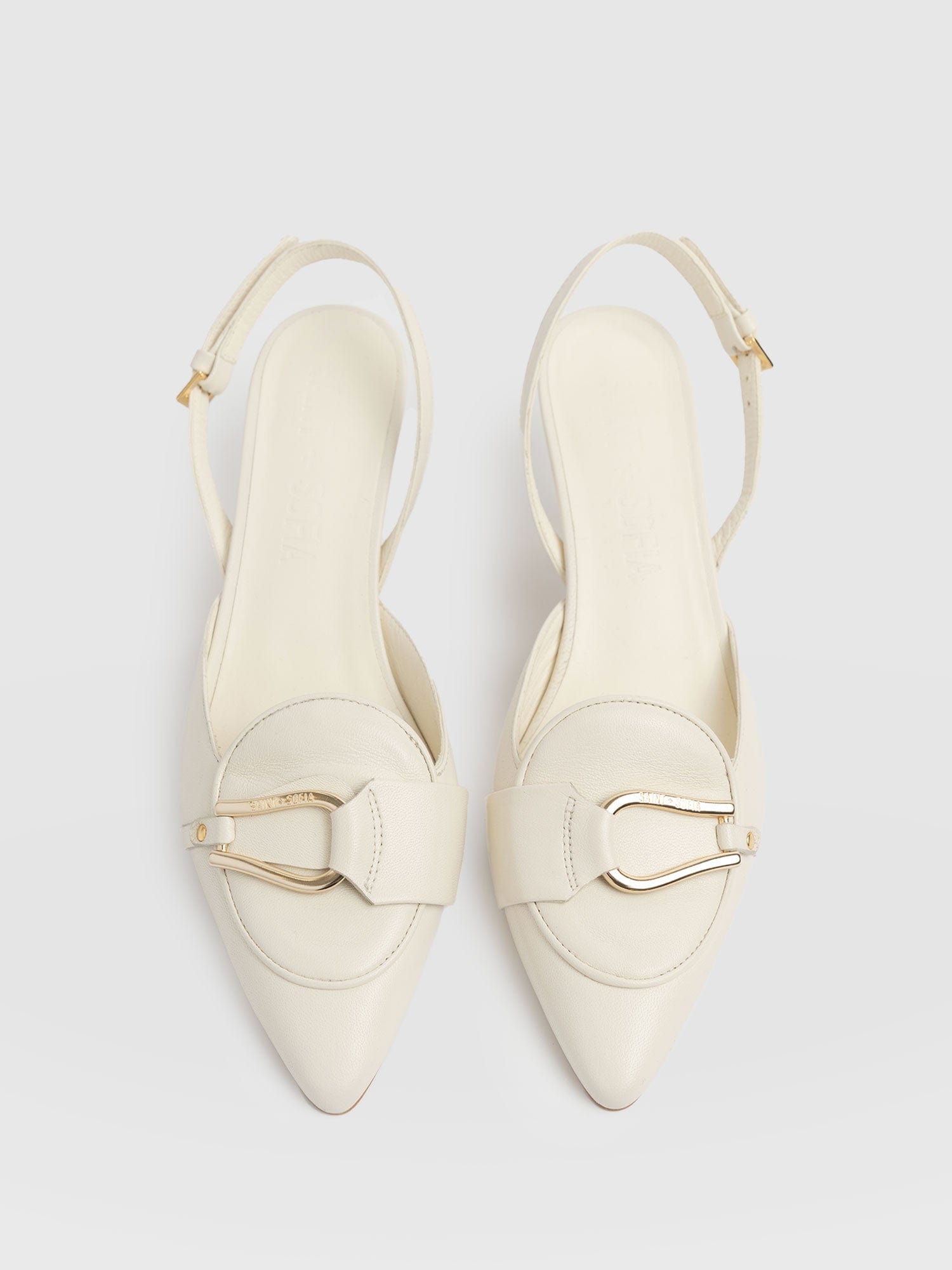 Bridget Sling Back Heels Cream
