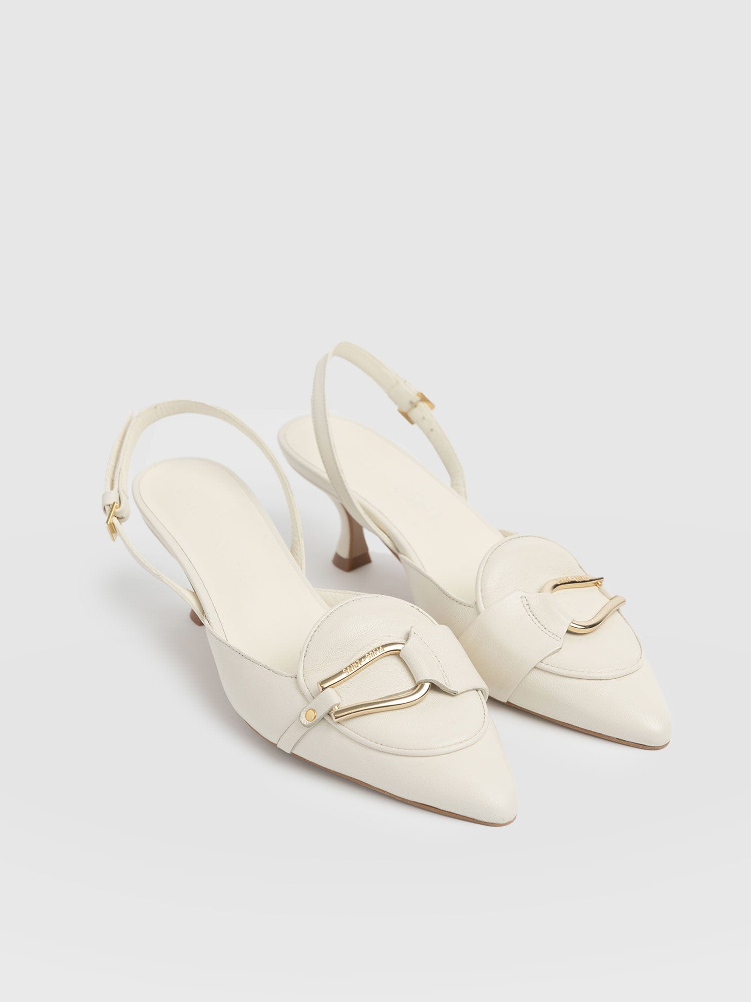 Bridget Sling Back Heels Cream