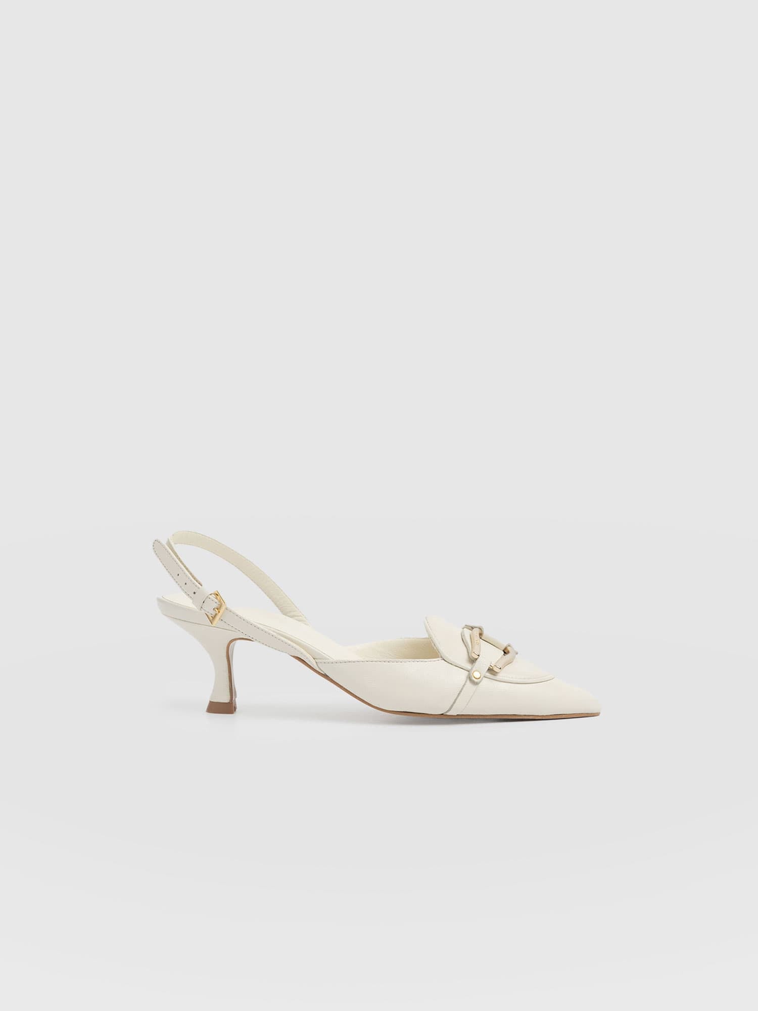 Bridget Sling Back Heels - Cream