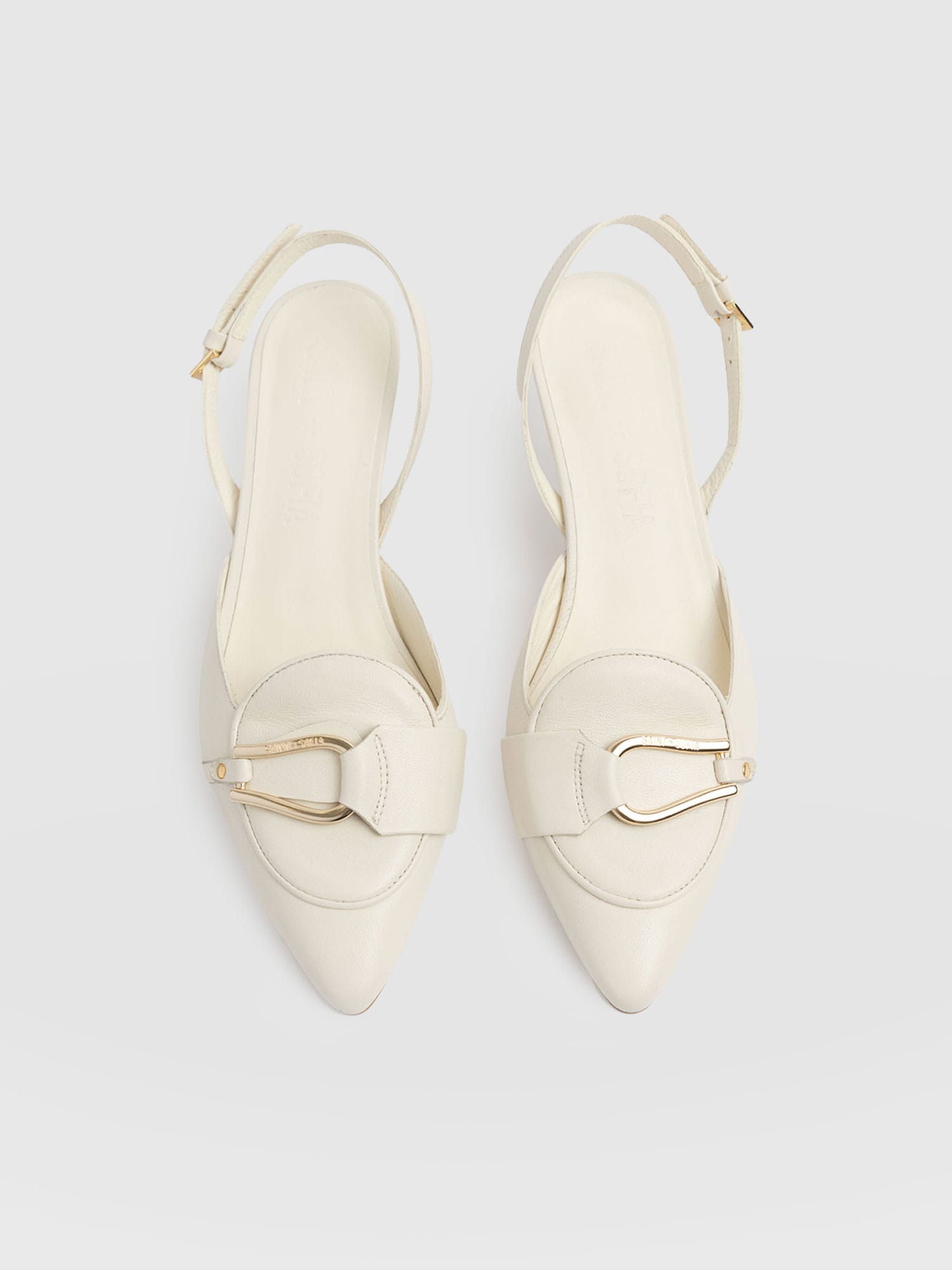 Bridget Sling Back Heels - Cream