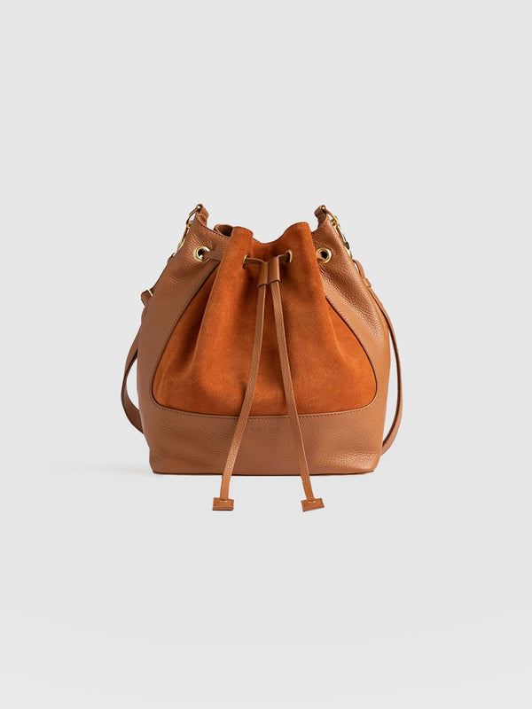 Brompton Bucket Bag Brown Pebble Women's Leather Bags Saint
