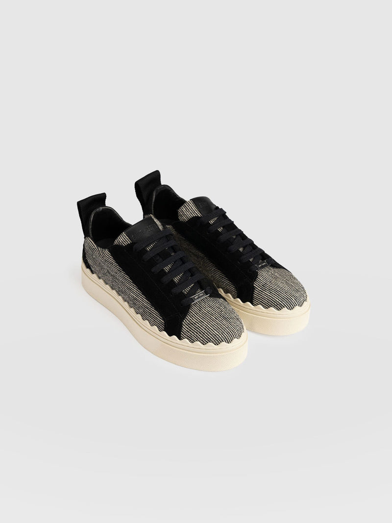 Brook Scallop Trainer - Black Linen