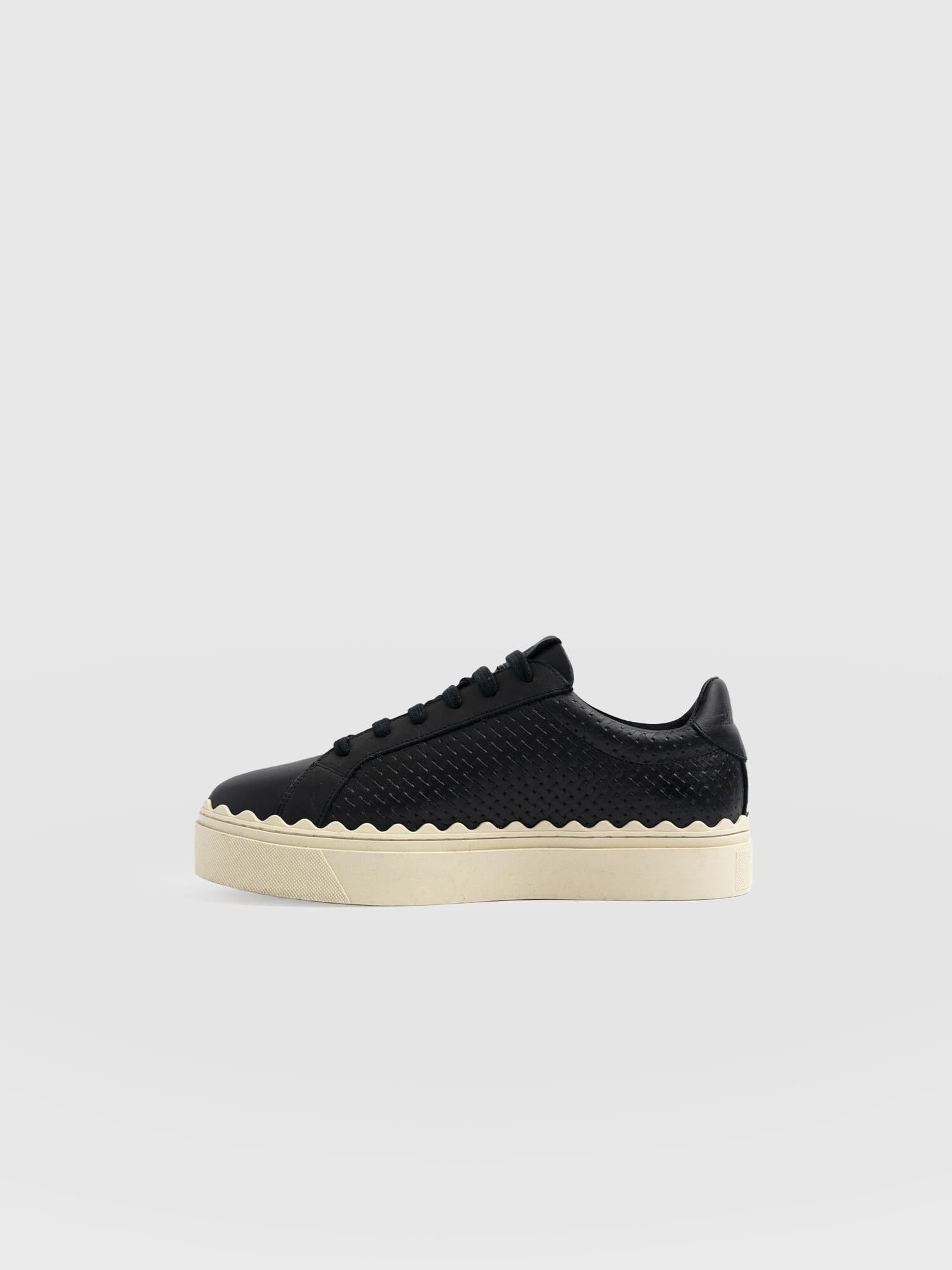 Brook Scallop Trainer Black - Women's Trainers | Saint + Sofia® UK