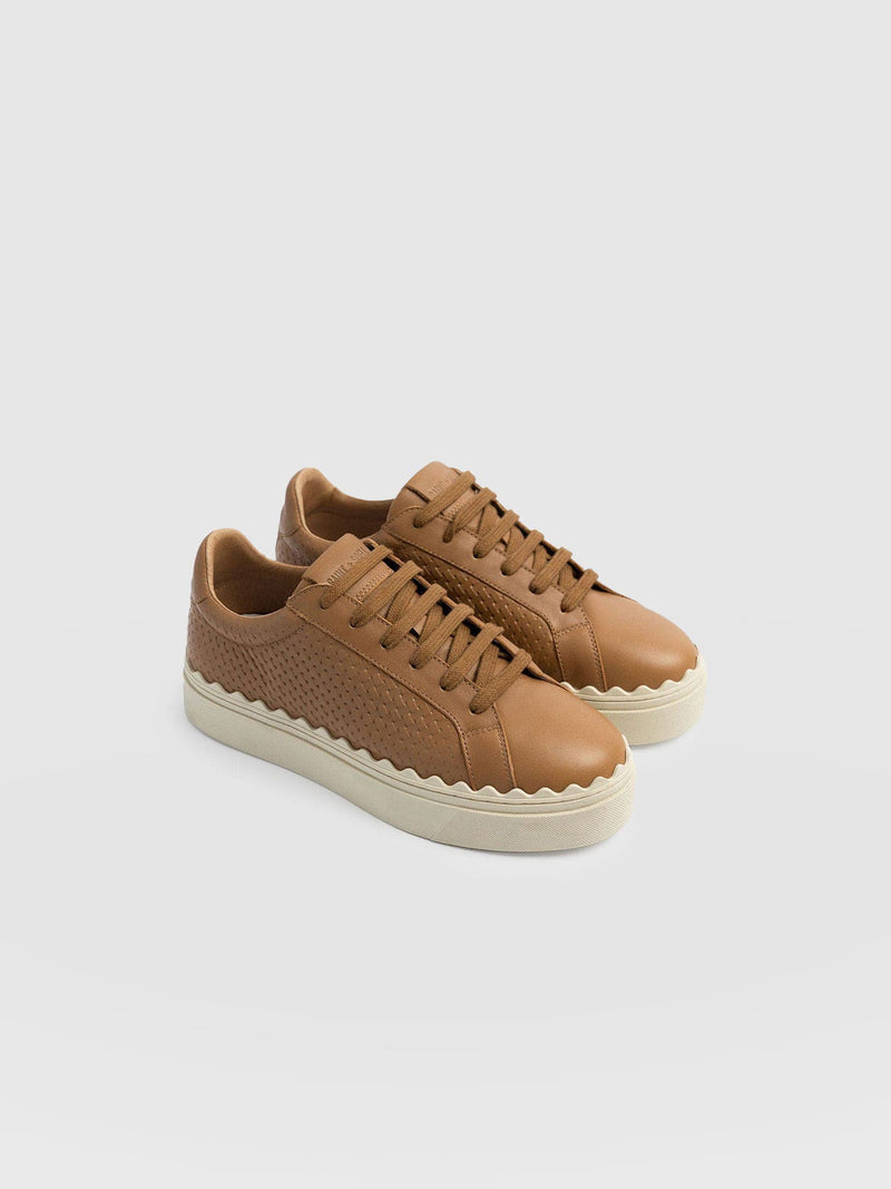Brook Scallop Trainer Tan - Women's Trainers | Saint + Sofia® UK