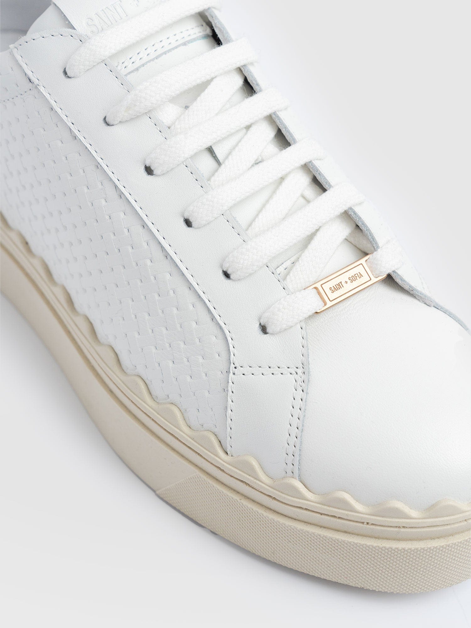 Brook Scallop Trainer White - Women's Trainers | Saint + Sofia® UK