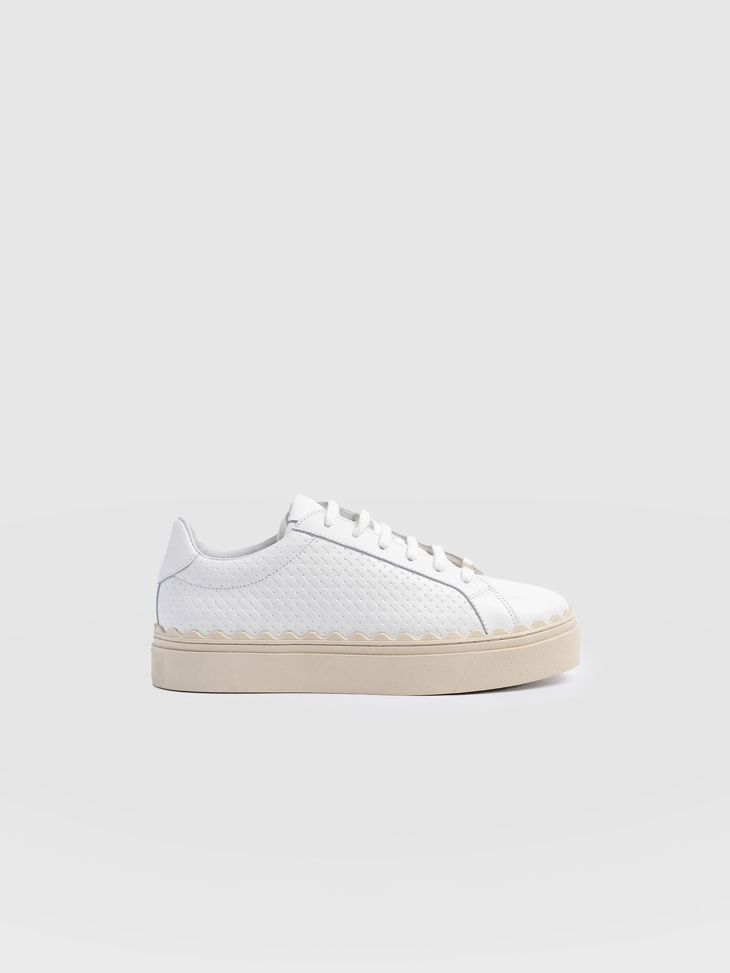 Brook Scallop Trainer White - Women's Trainers | Saint + Sofia® UK