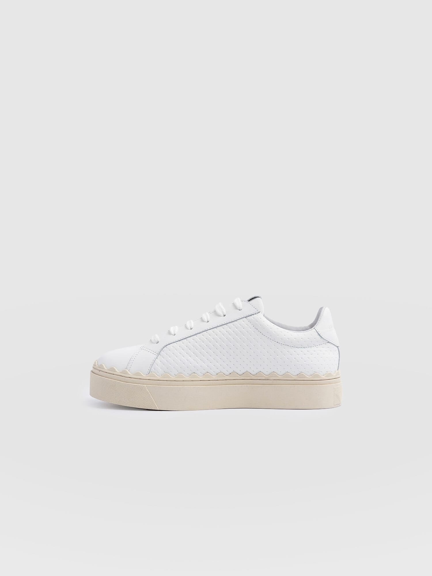 Brook Scallop Trainer White - Women's Trainers | Saint + Sofia® UK
