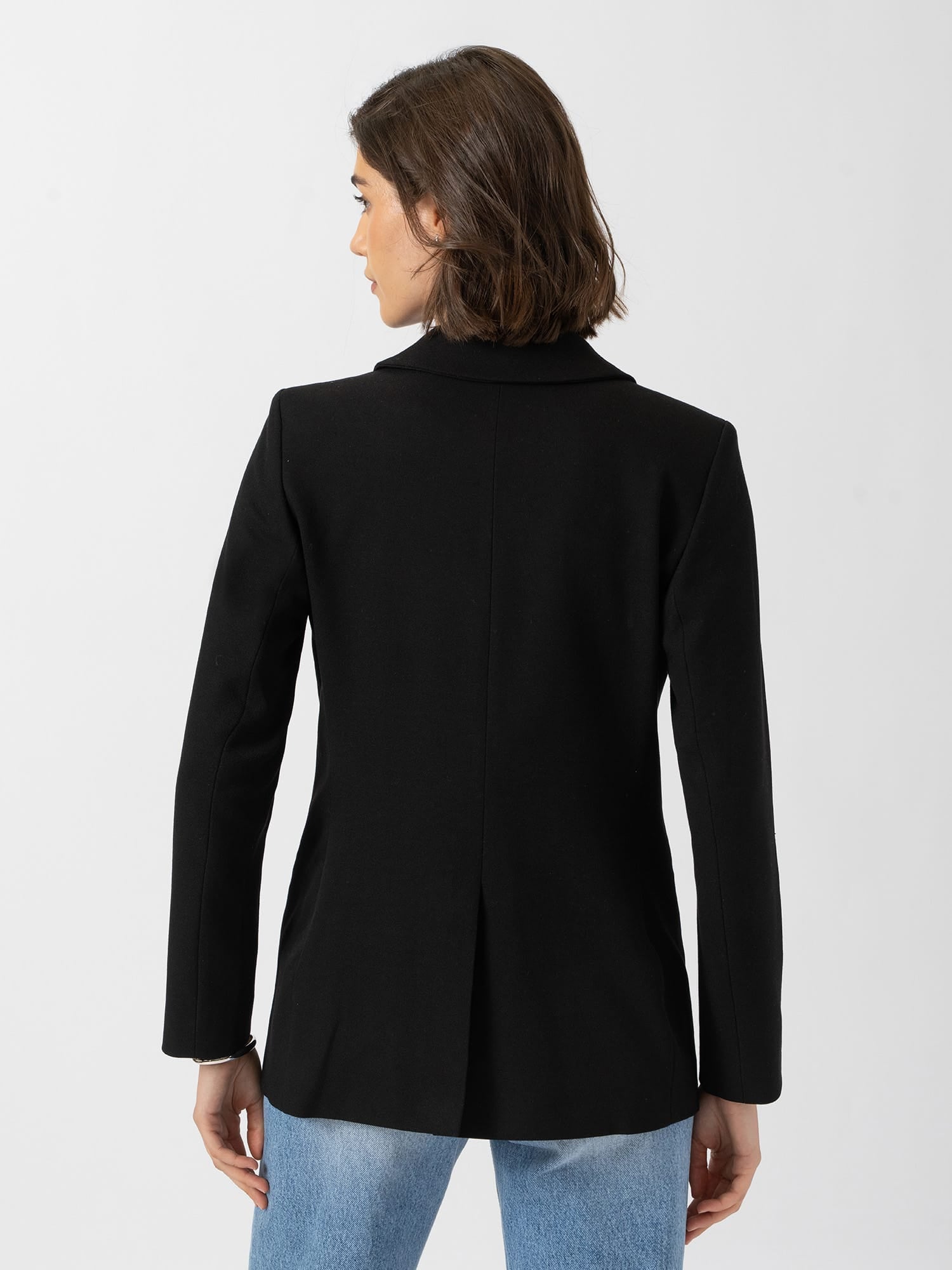 Cambridge Blazer Black Crepe - Women's Blazers | Saint and Sofia® UK