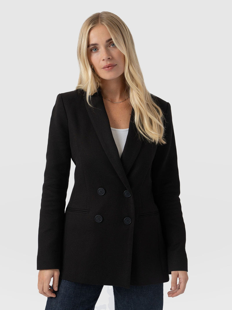 Cambridge Blazer Black Crepe - Women's Blazers | Saint + Sofia® UK