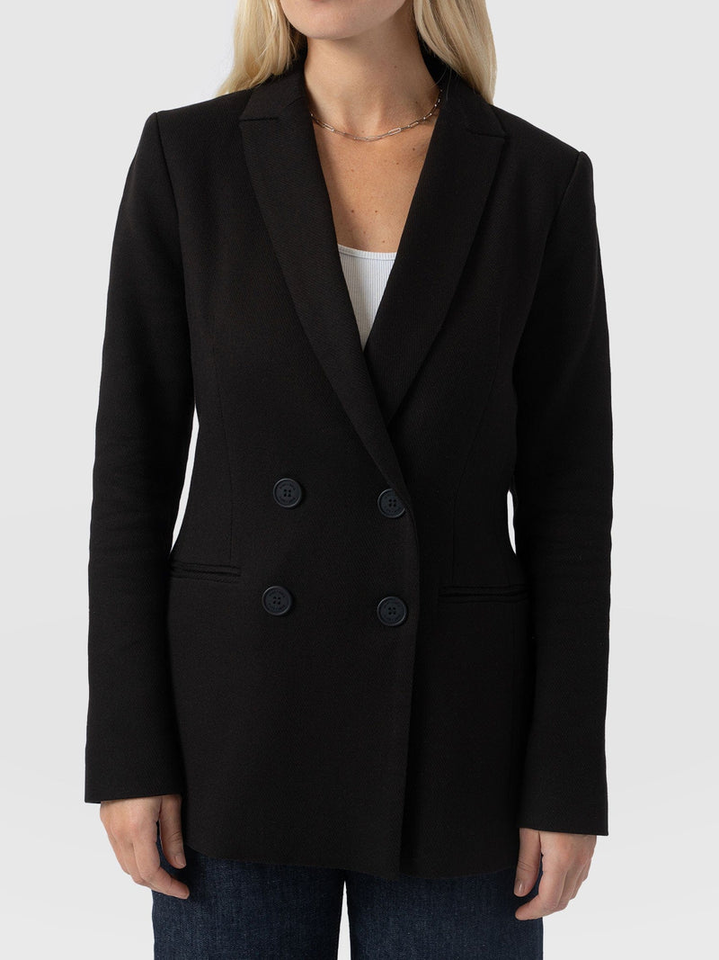 Cambridge Blazer Black Crepe - Women's Blazers | Saint + Sofia® UK