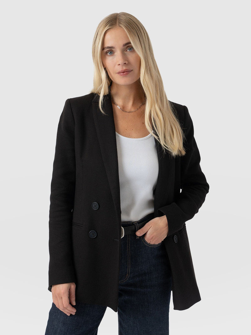 Cambridge Blazer Black Crepe - Women's Blazers | Saint + Sofia® UK