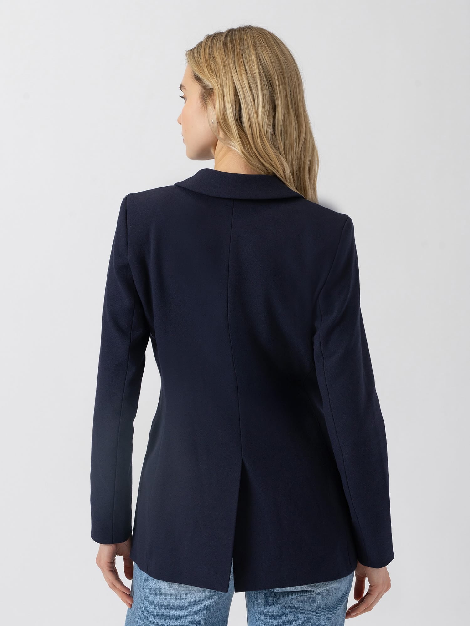 Cambridge Blazer Navy Crepe - Women's Blazers | Saint and Sofia® UK