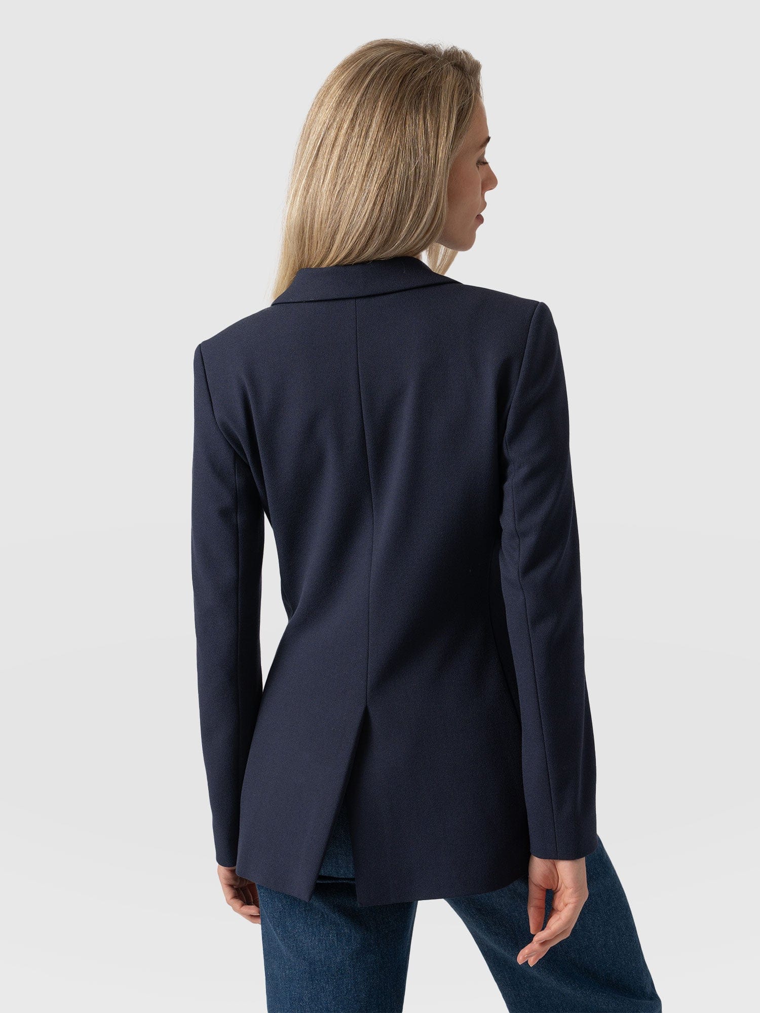 Cambridge Blazer Navy Crepe - Women's Blazers | Saint + Sofia® UK