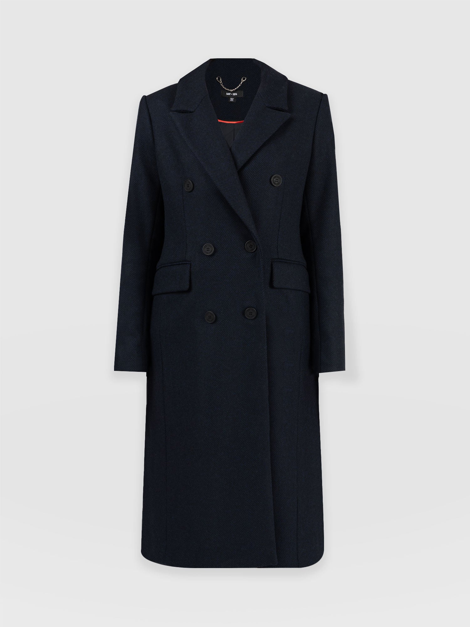 Cambridge Coat Navy Chevron - Women's Coats | Saint + Sofia® UK