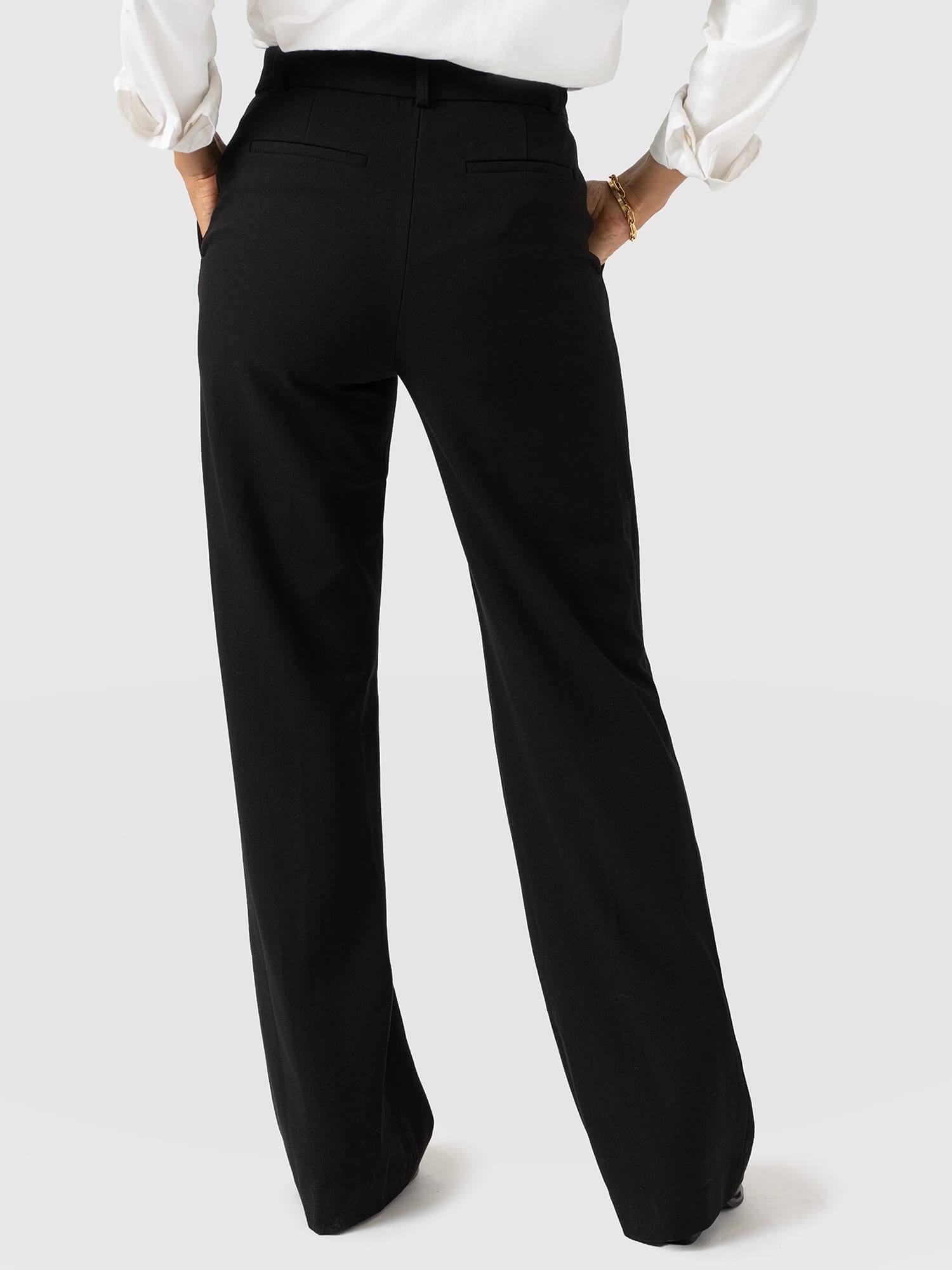 Cambridge Tailored Wide Leg Pant Black - Women's Trousers | Saint and Sofia® UK