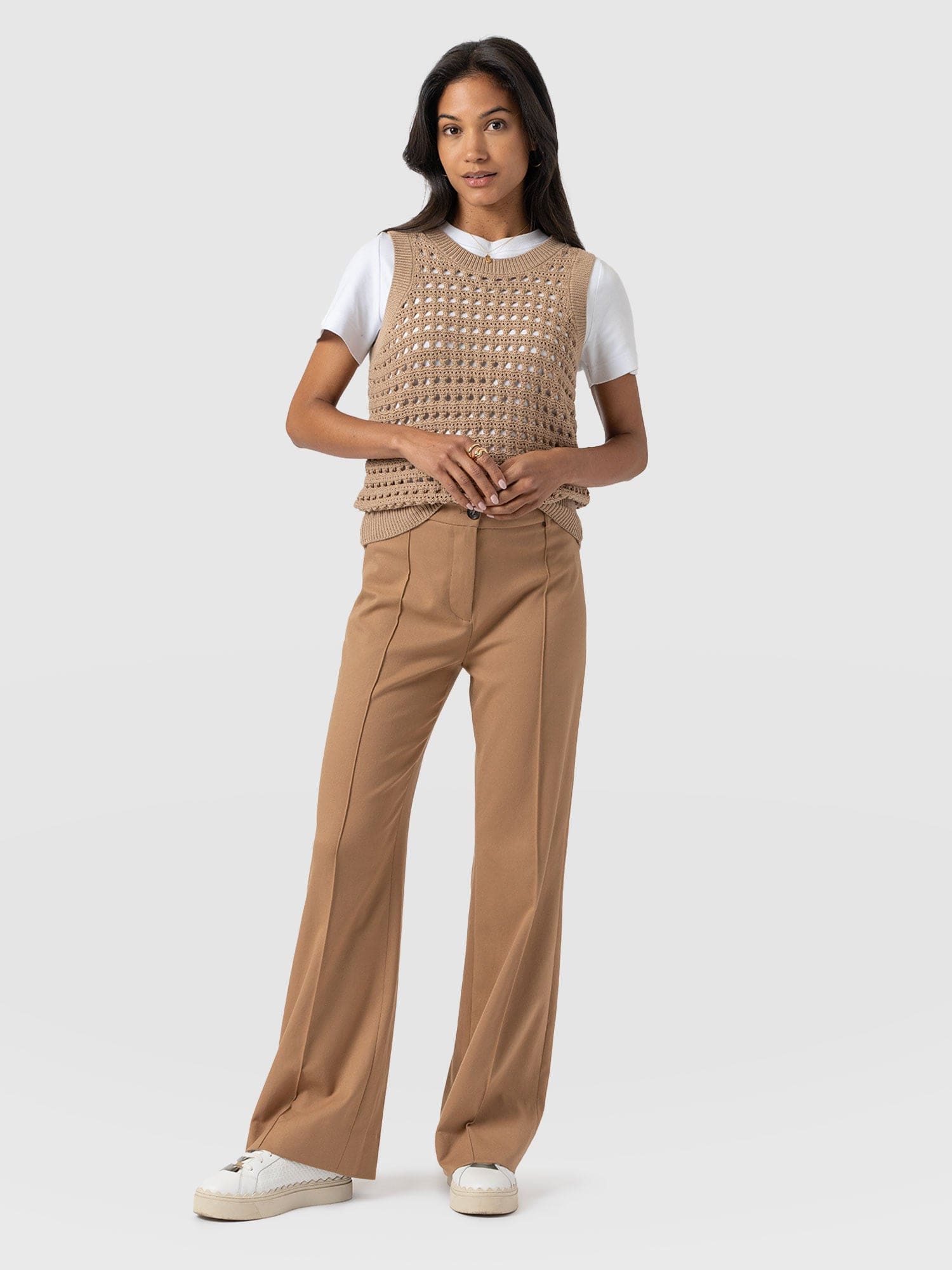 Cambridge Tailored Wide Leg Pant - Camel