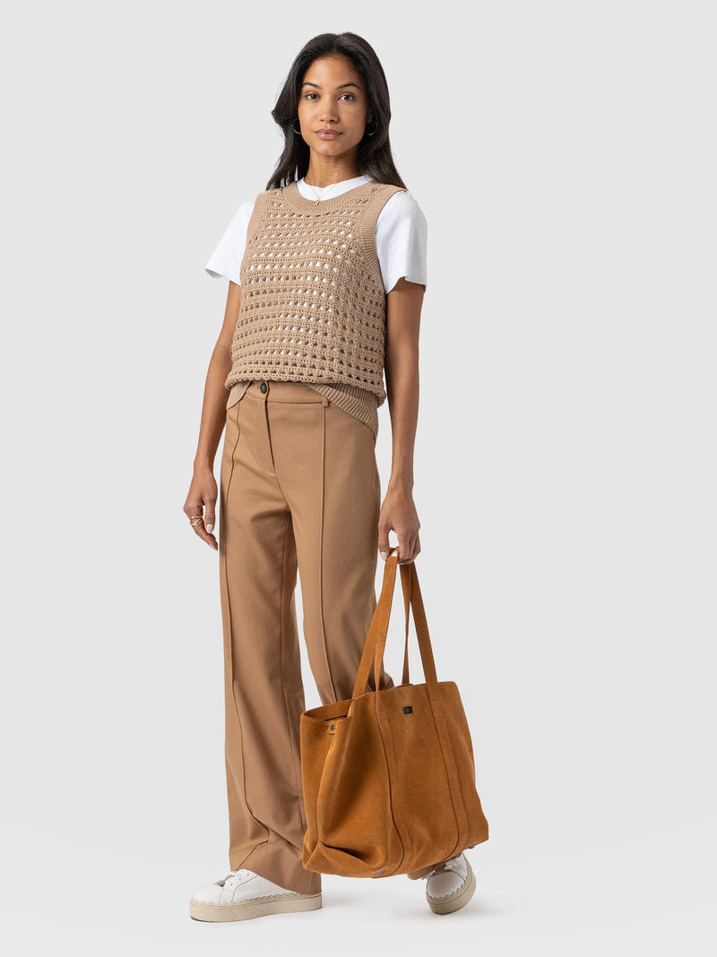 Cambridge Tailored Wide Leg Pant - Camel