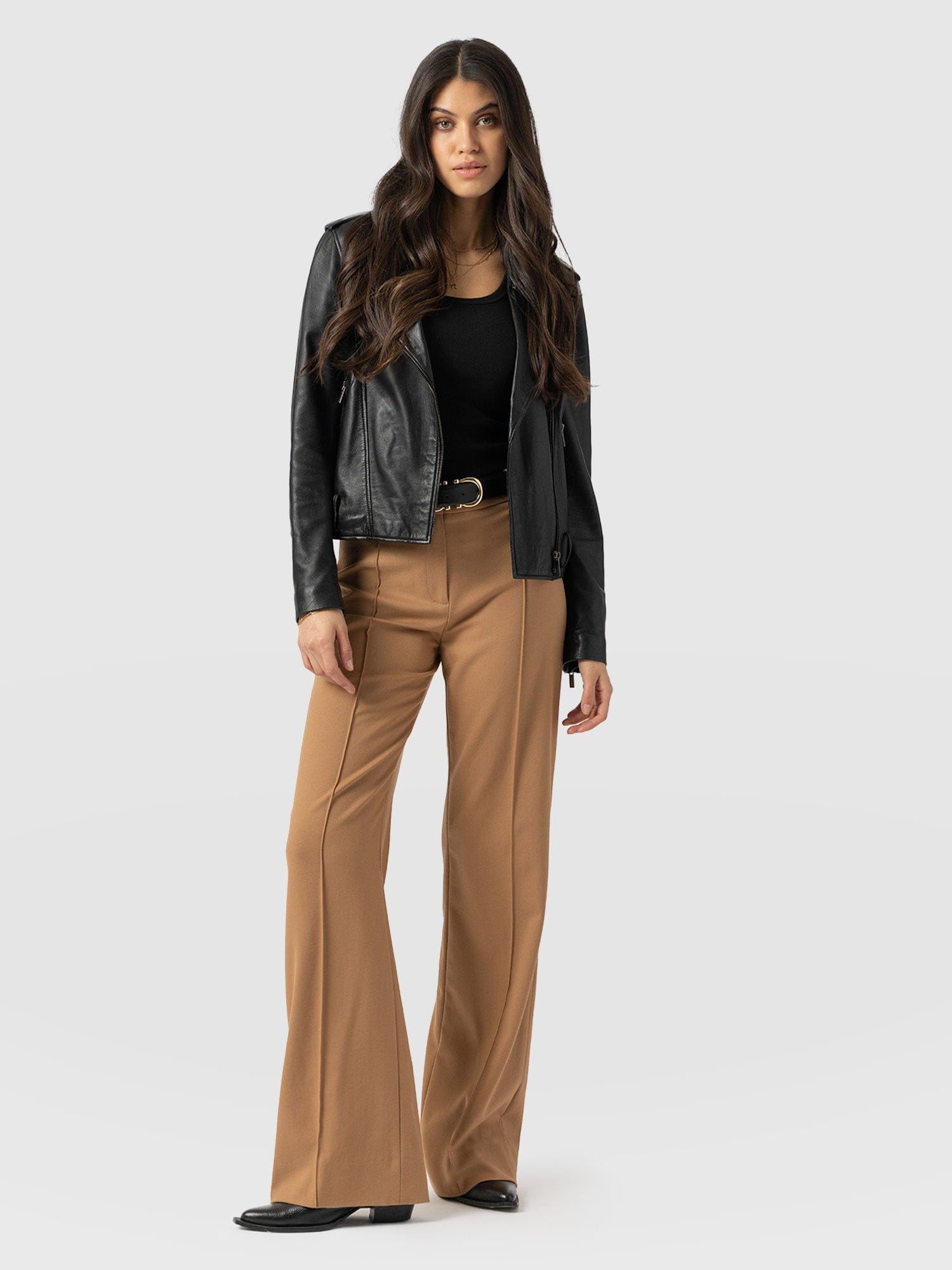Cambridge Tailored Wide Leg Pant - Camel