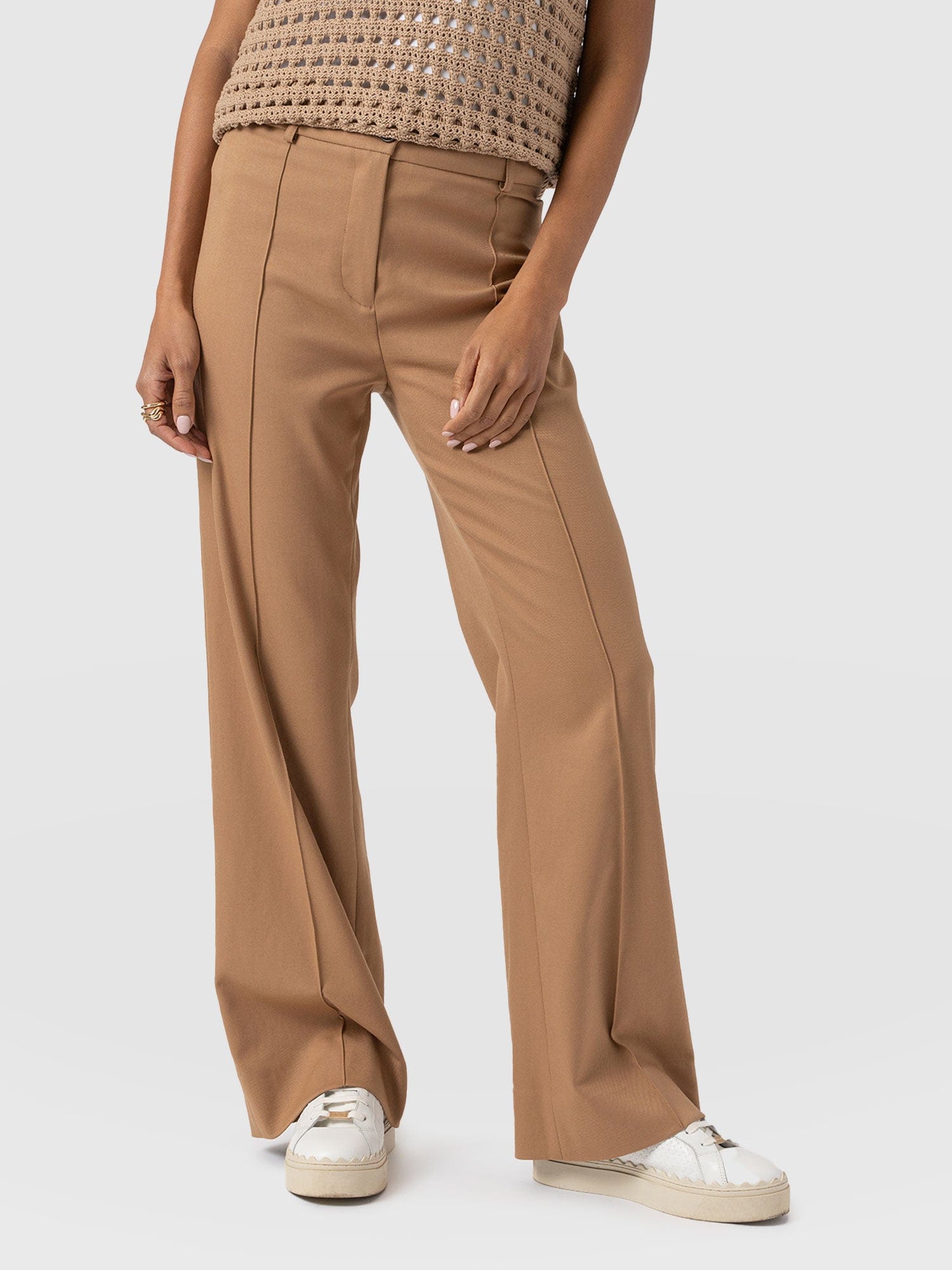 Cambridge Tailored Wide Leg Pant - Camel