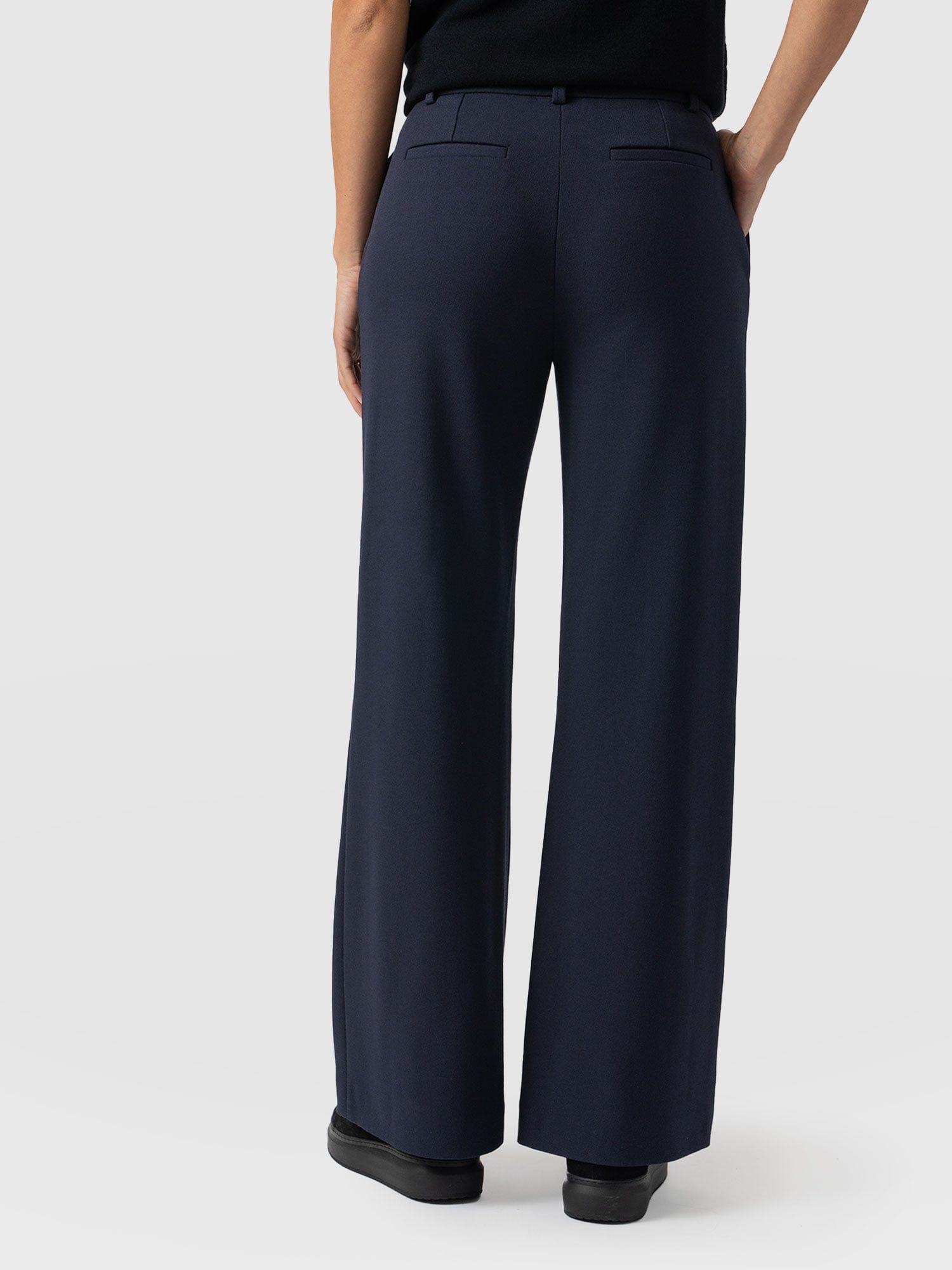 Cambridge Tailored Wide Leg Pant Navy - Women's Trousers | Saint + Sofia® UK