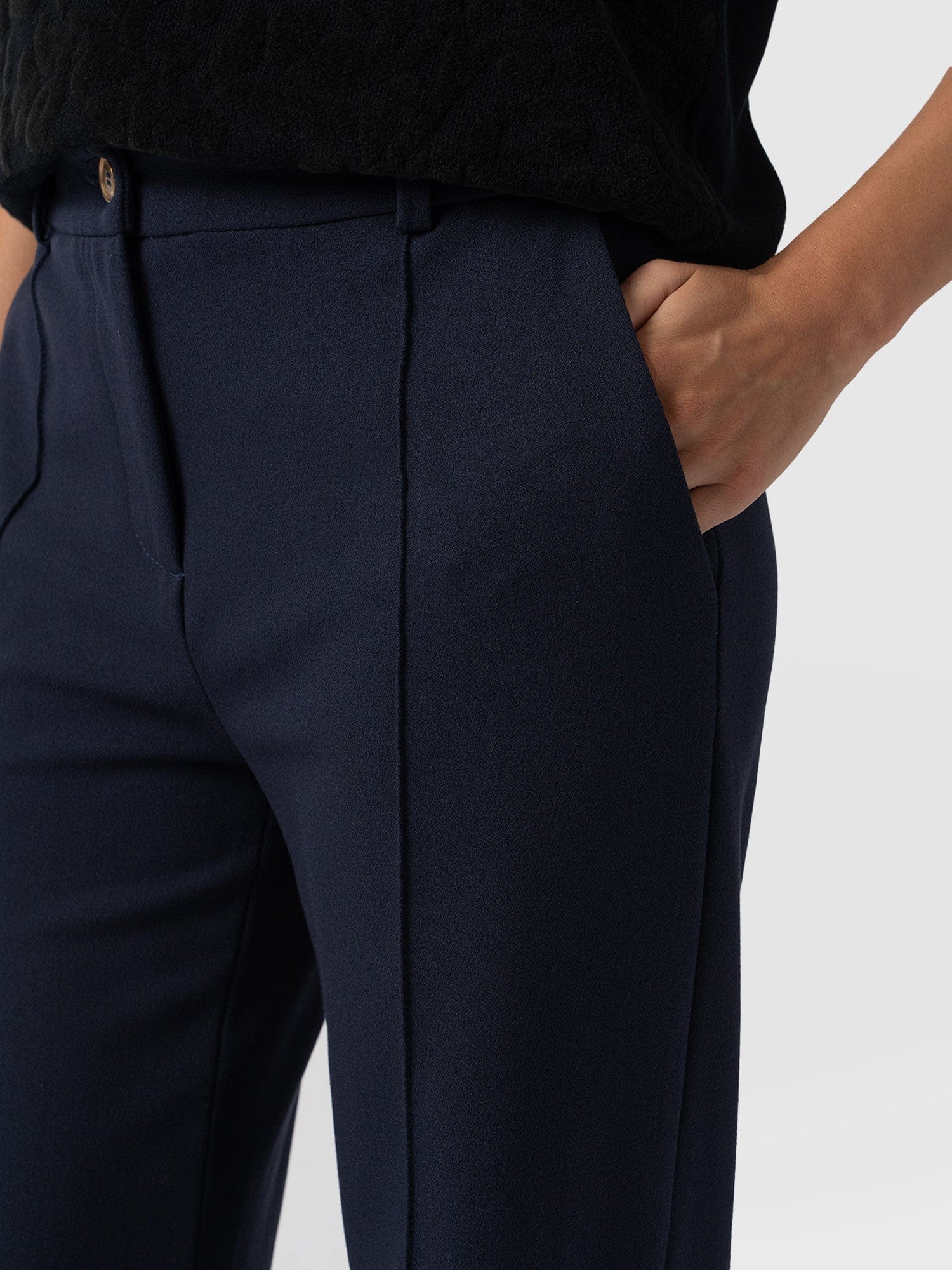 Cambridge Tailored Wide Leg Pant Navy - Women's Trousers | Saint + Sofia® UK